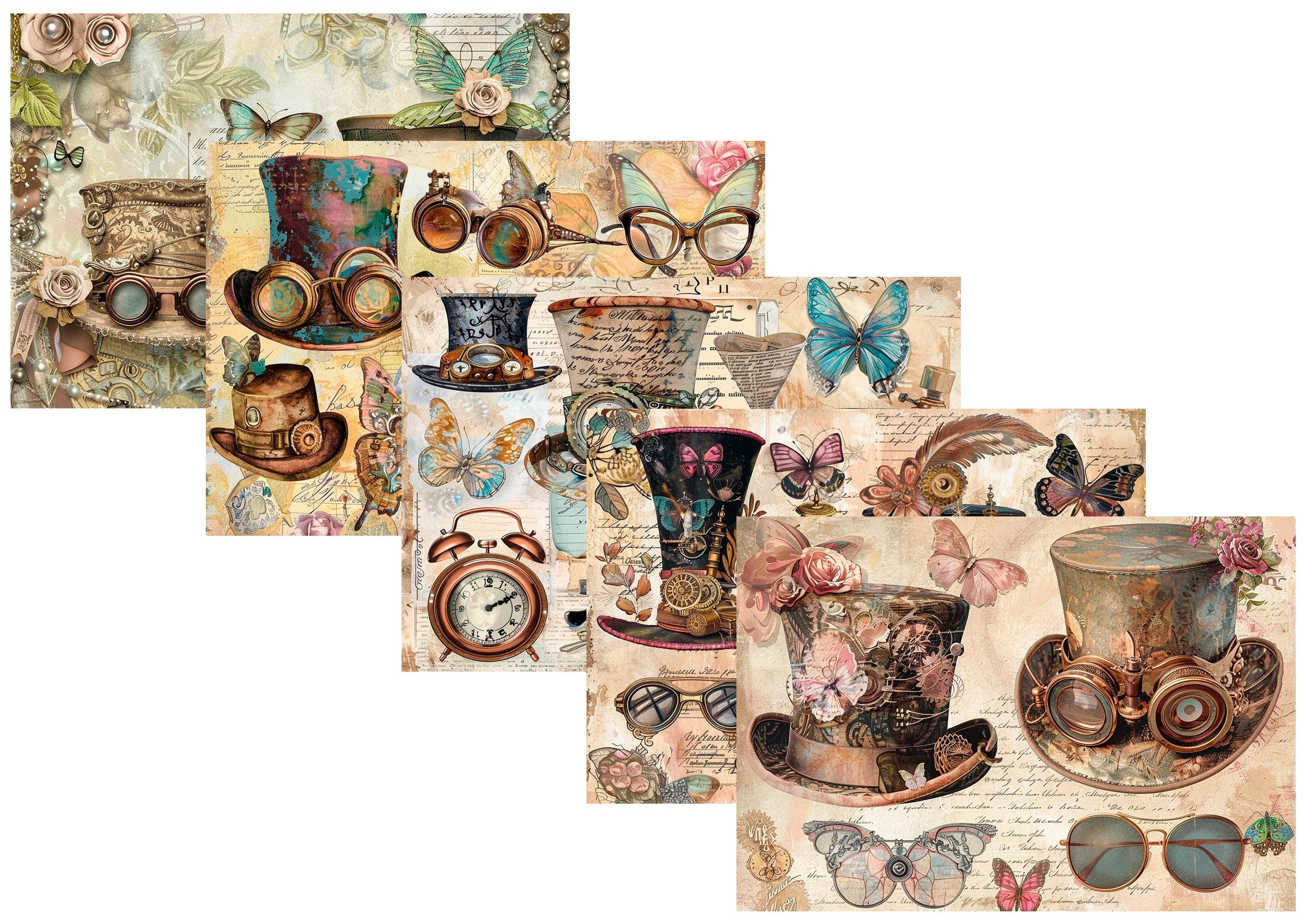 LovedbyGaby A4 journalpaper set Steampunk hats