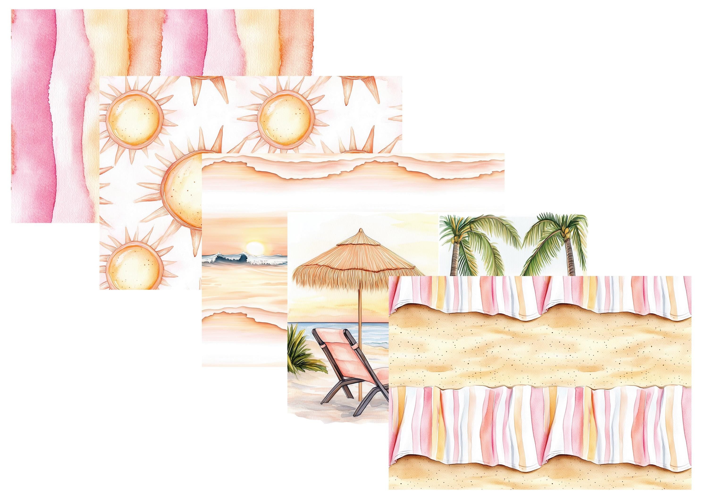 LovedbyGaby A4 journalpaper set sunsetbeach