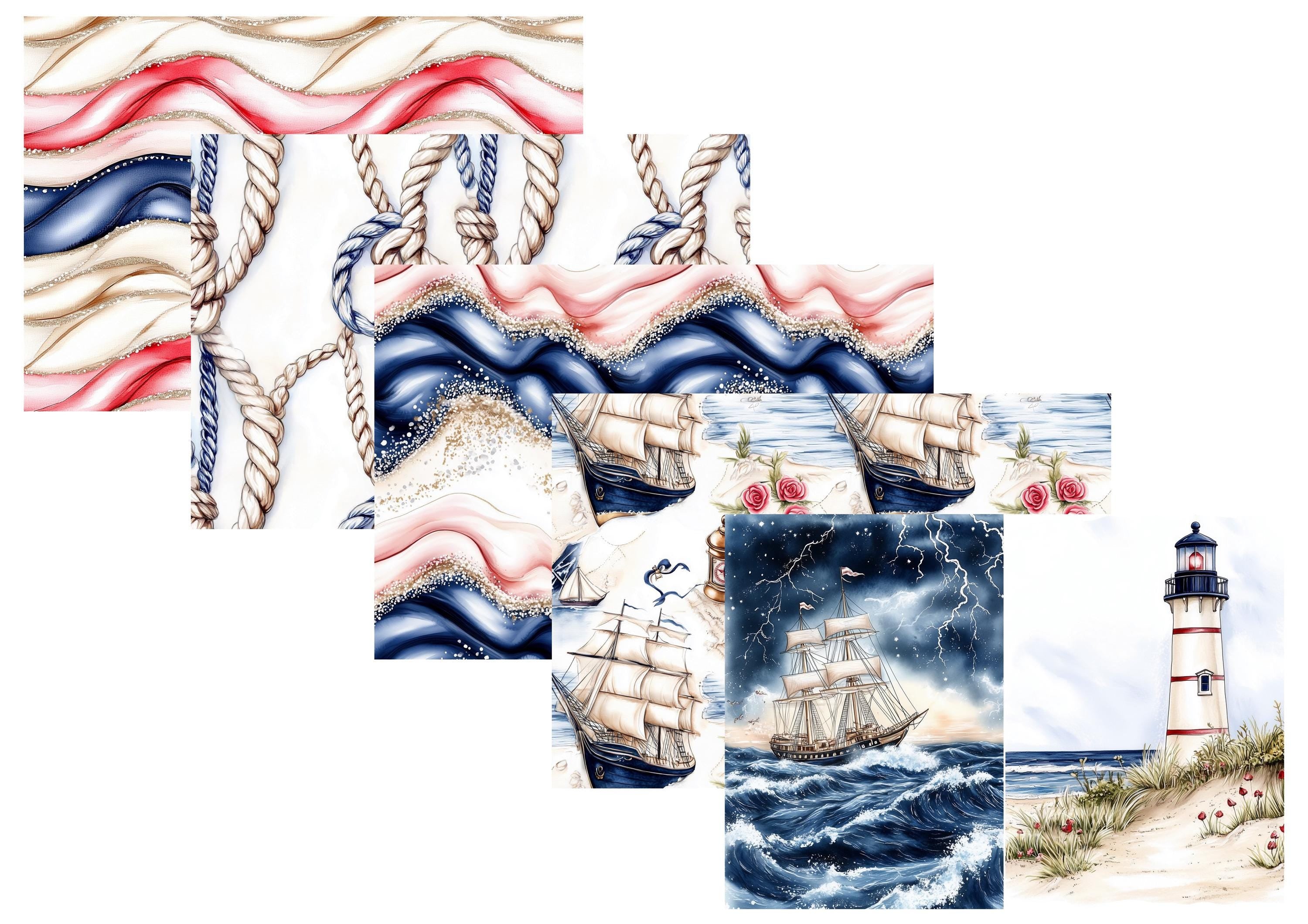 LovedbyGaby A4 journalpaper set Nautical