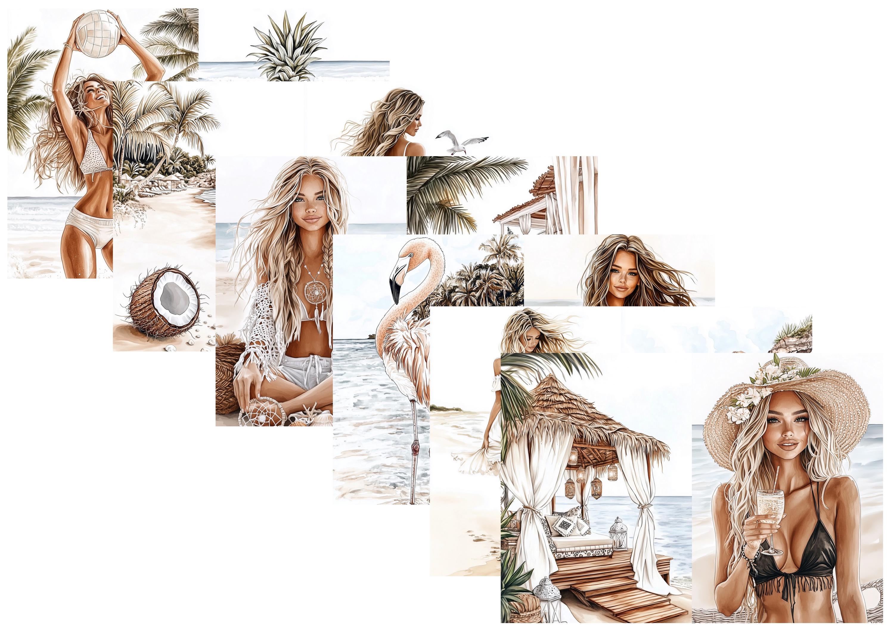 LovedbyGaby A4 journal paperset Day at the beach