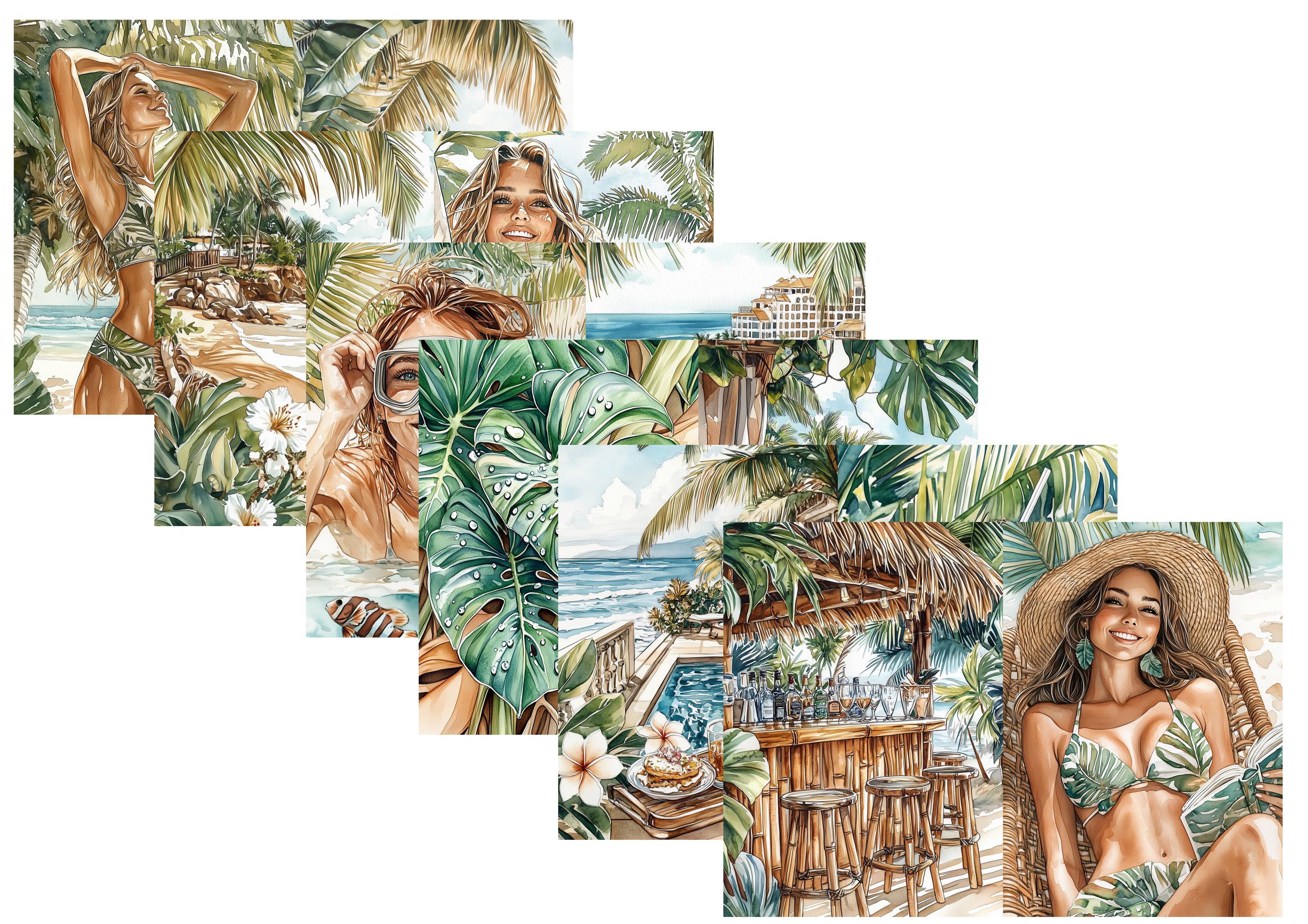 LovedbyGaby A4 journalpaper set Tropical vibes junk