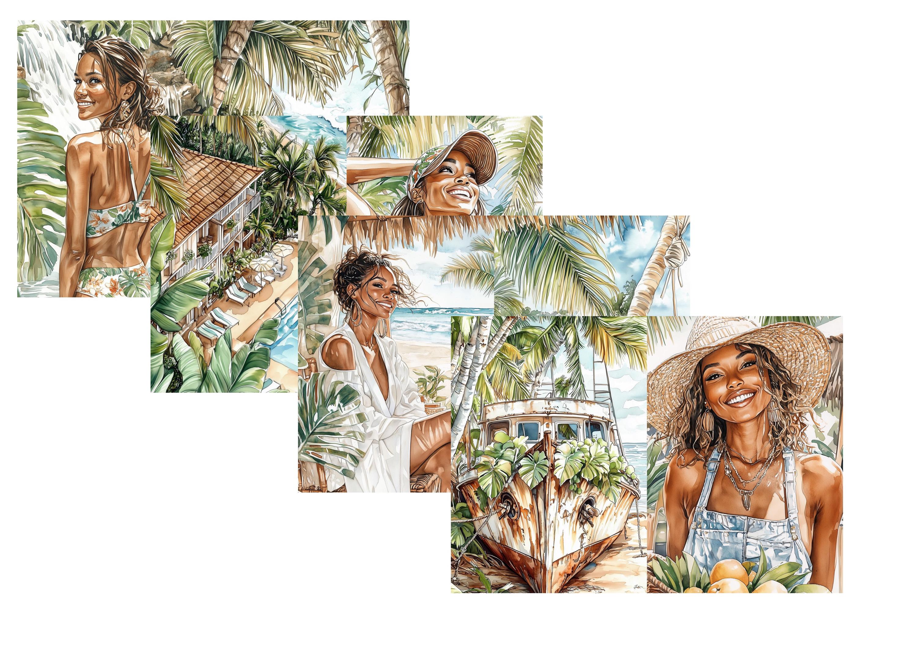 LovedbyGaby A4 journalpaper set Tropical vibes junk