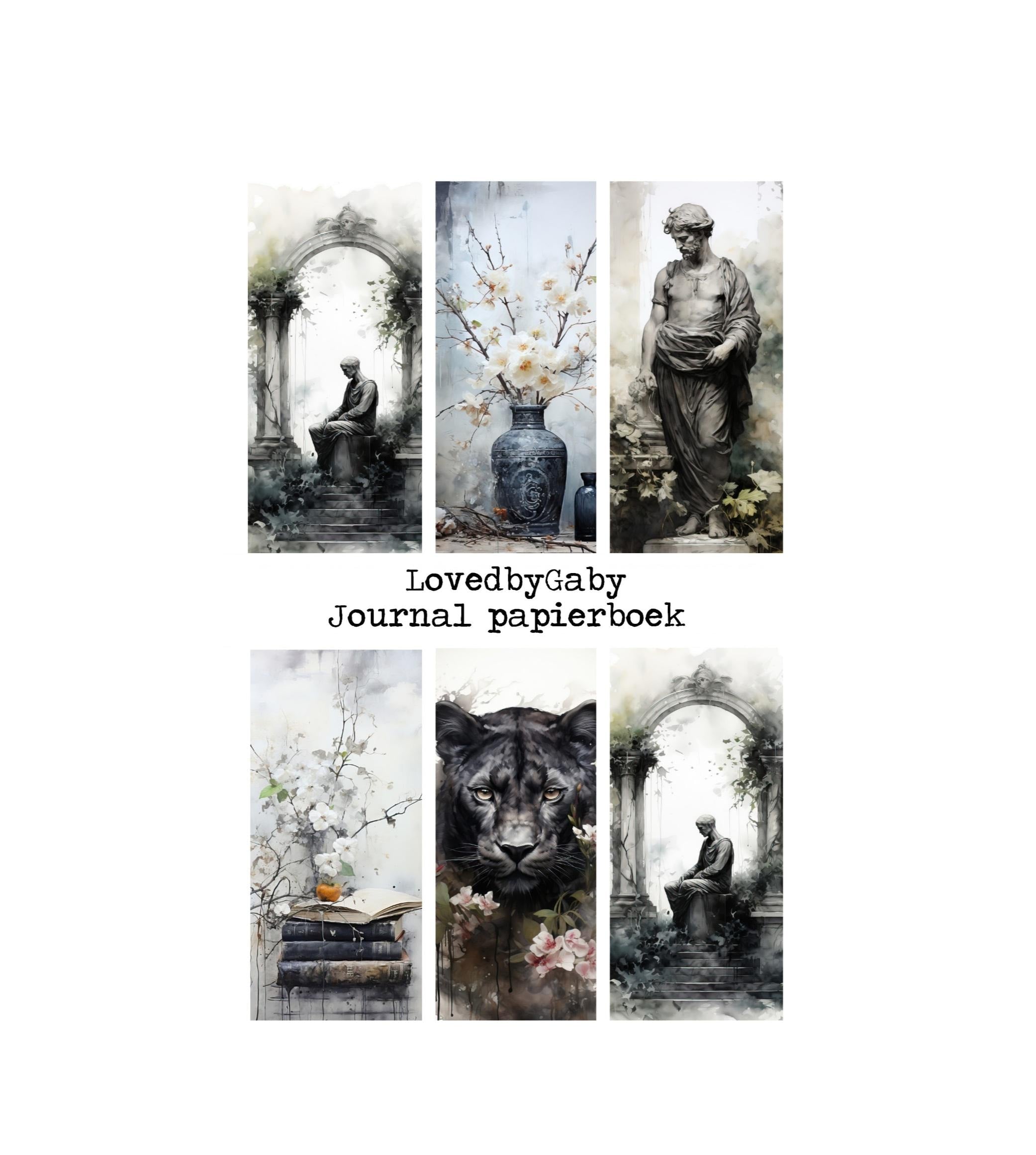 LovedbyGaby A5 journalpaper book Black & White