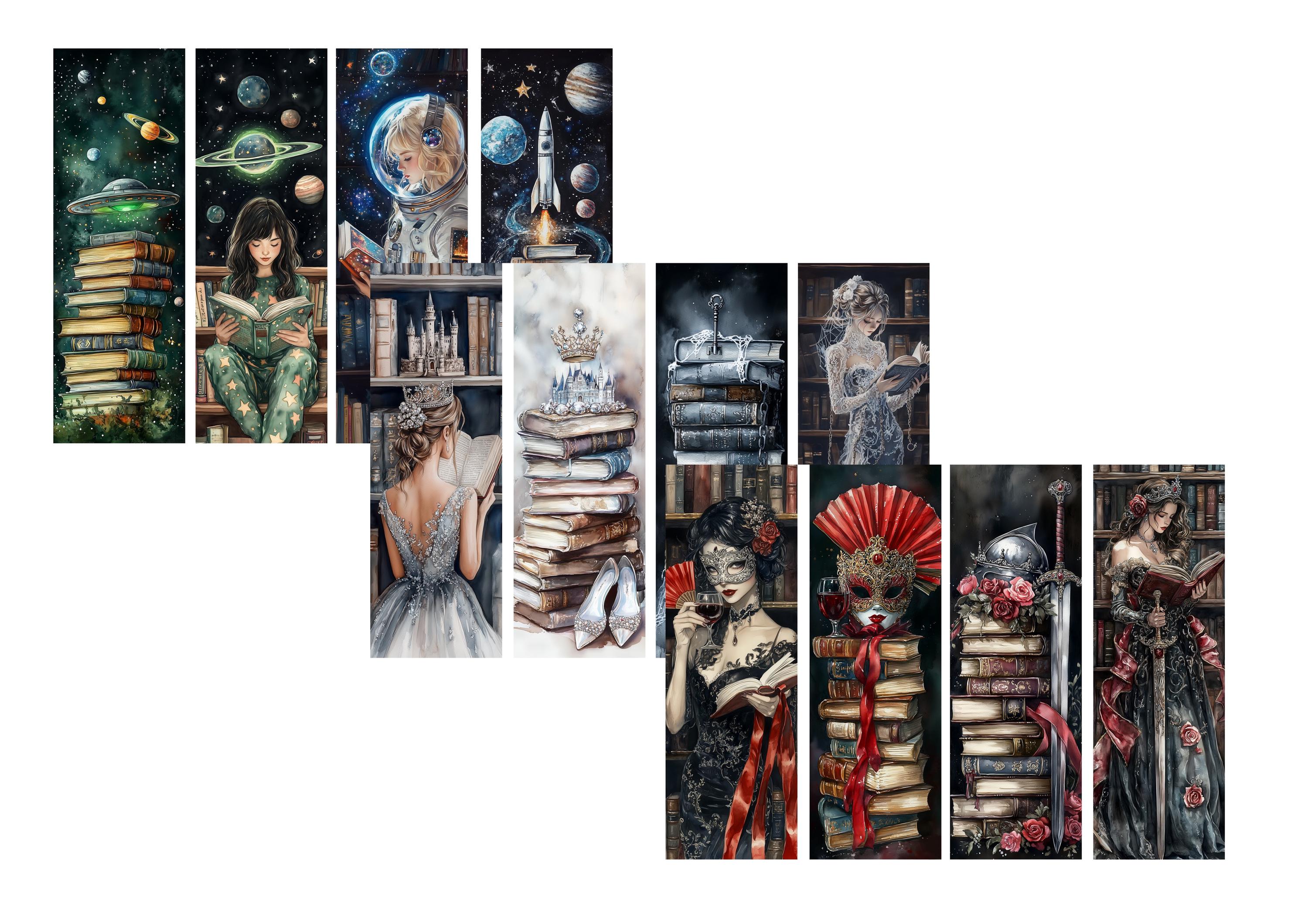 LovedbyGaby A4 journalpaper set bookmark genres
