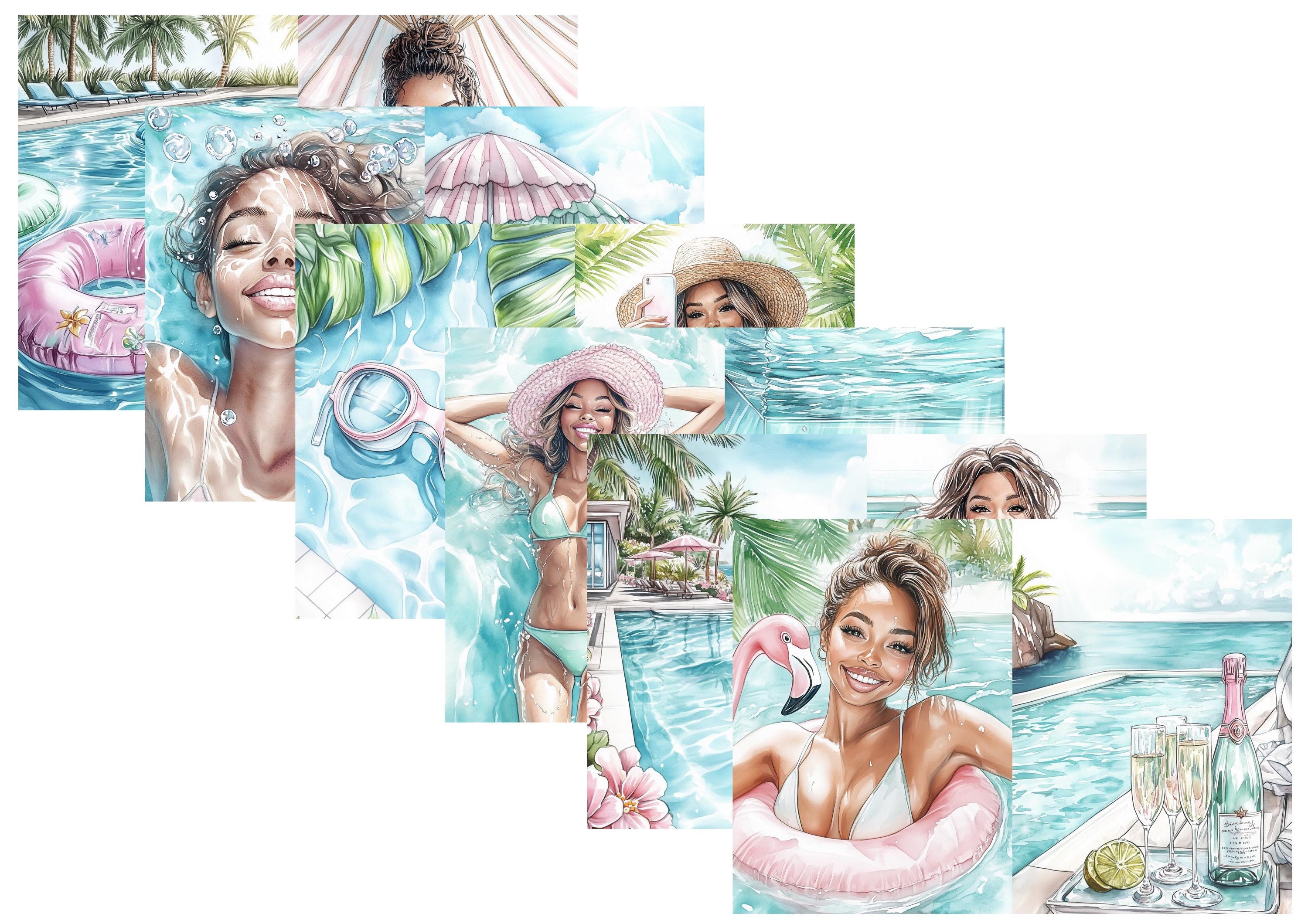 LovedbyGaby A4 journalpaper set Poolparty