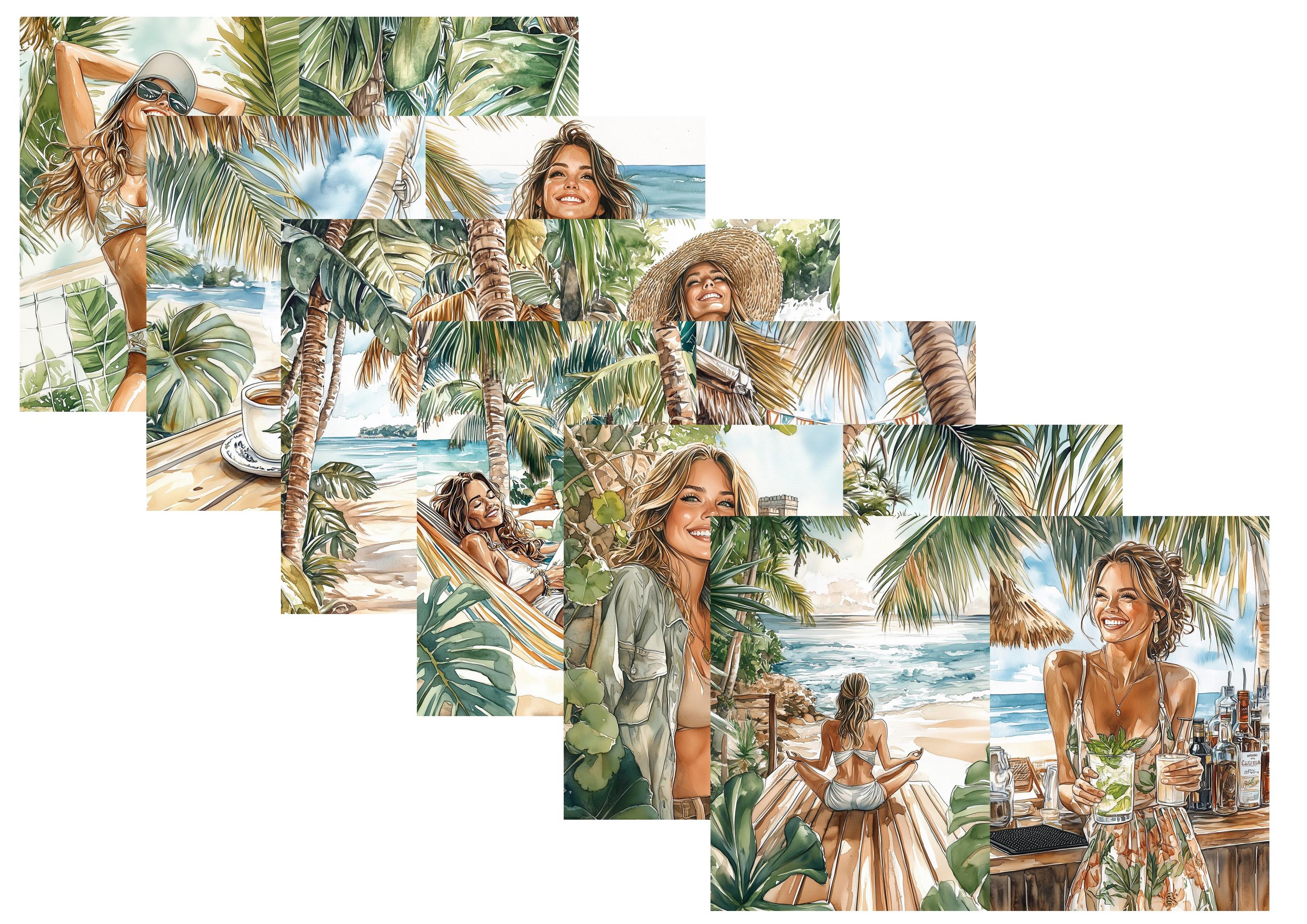 LovedbyGaby A4 journalpaper set Tropical vibes junk