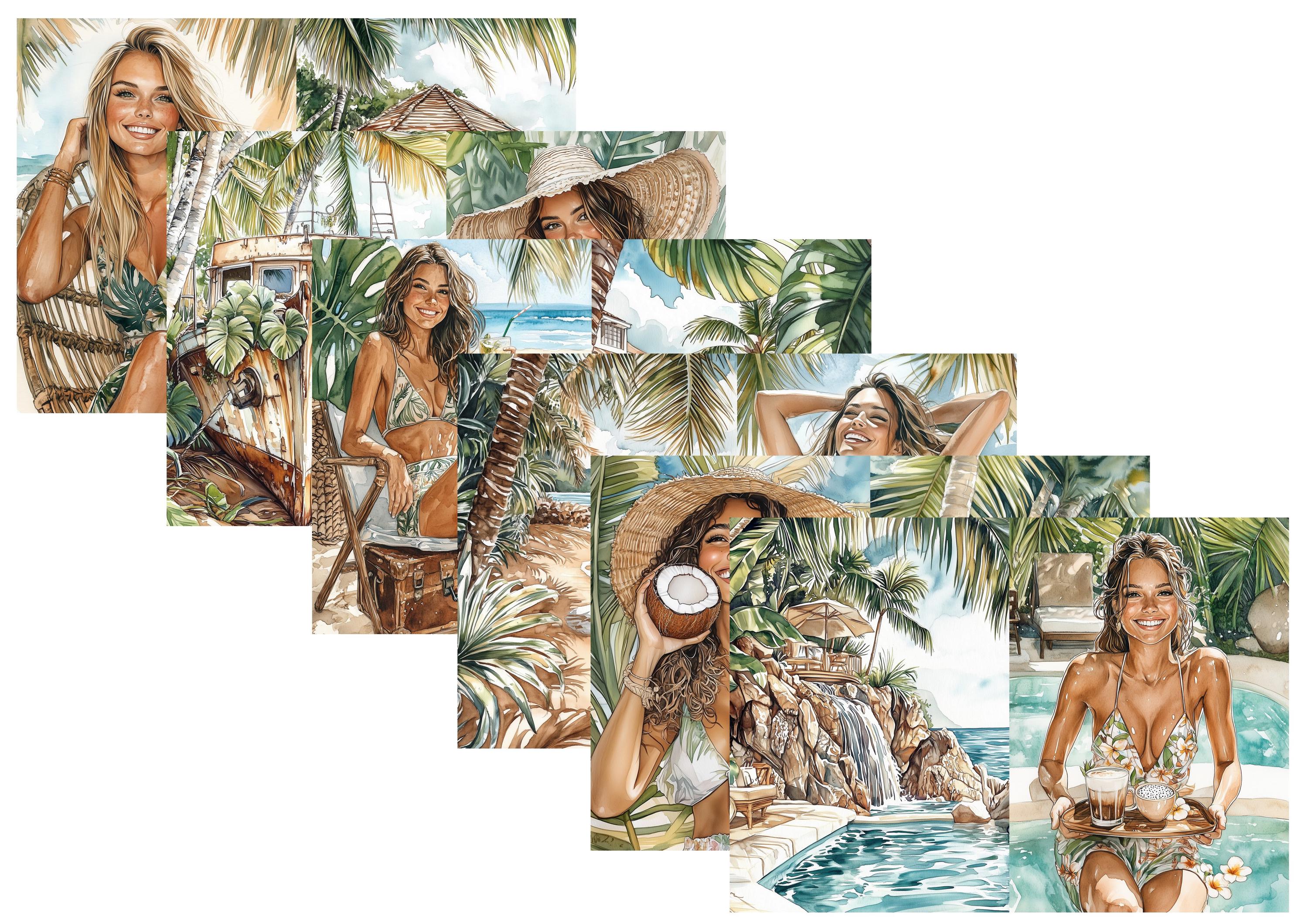 LovedbyGaby A4 journalpaper set Tropical vibes junk