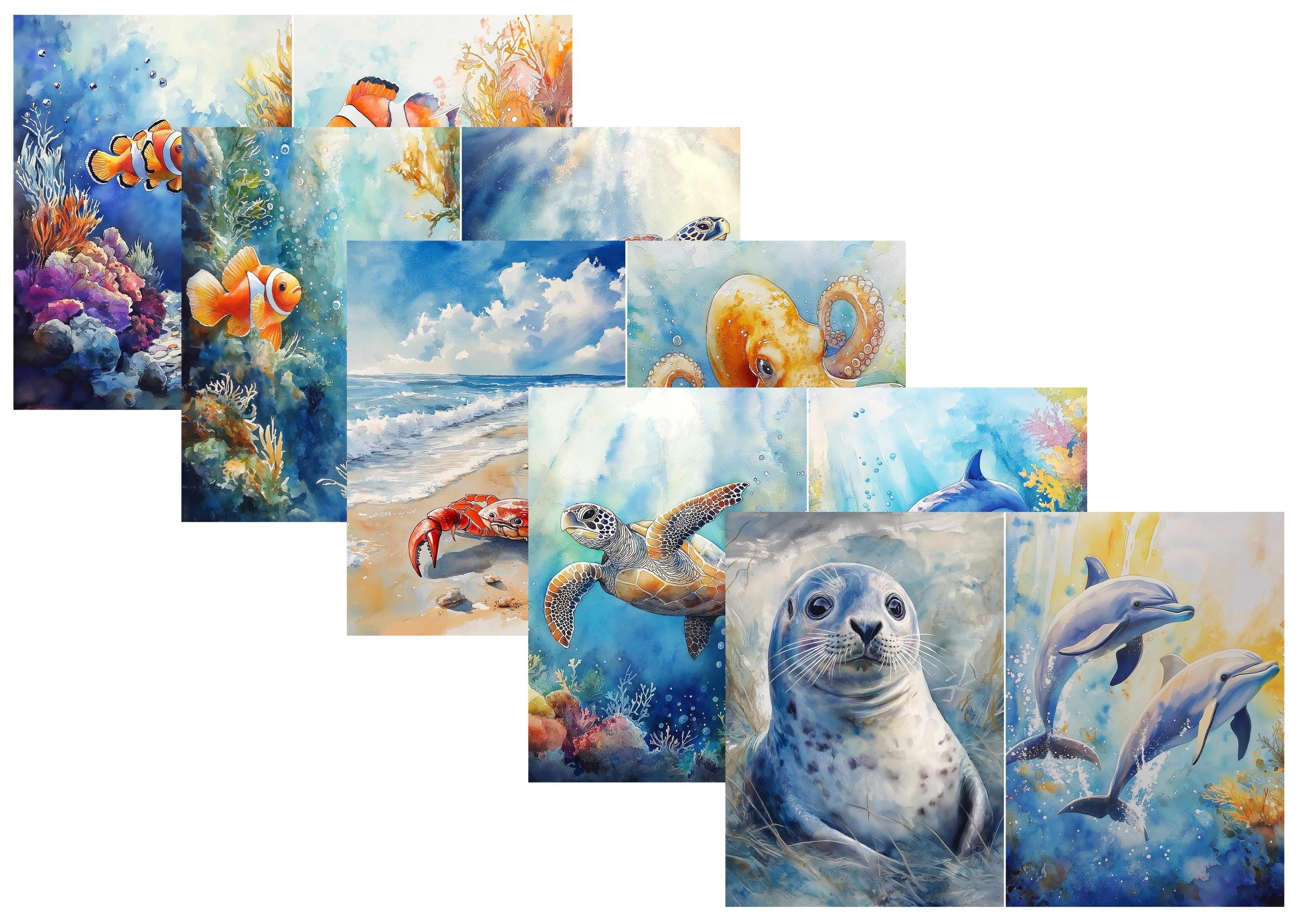 LovedbyGaby A4 journalpaper set Sealife