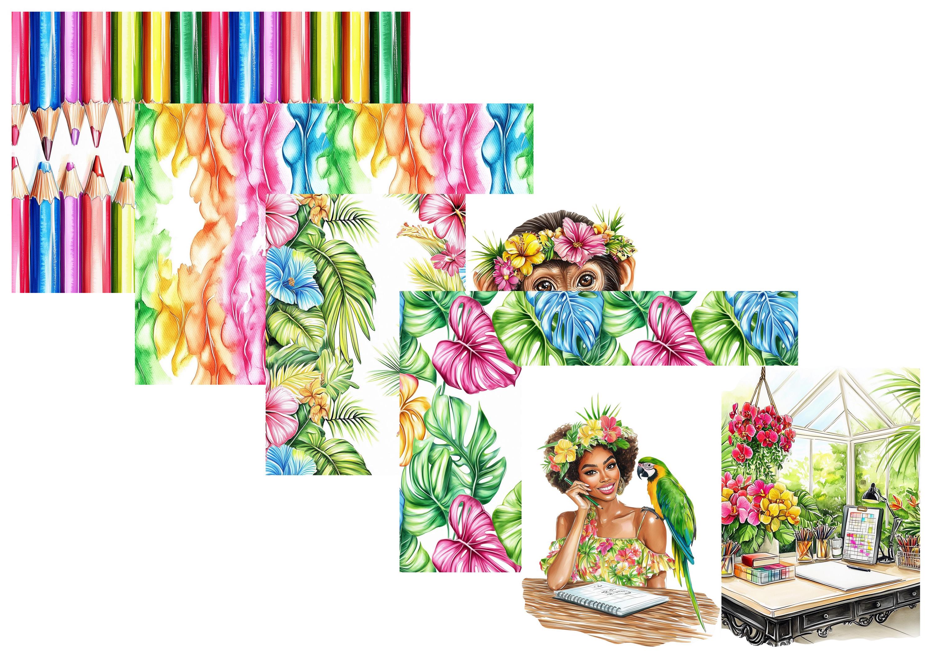 LovedbyGaby A4 journalpaper set Tropical planning