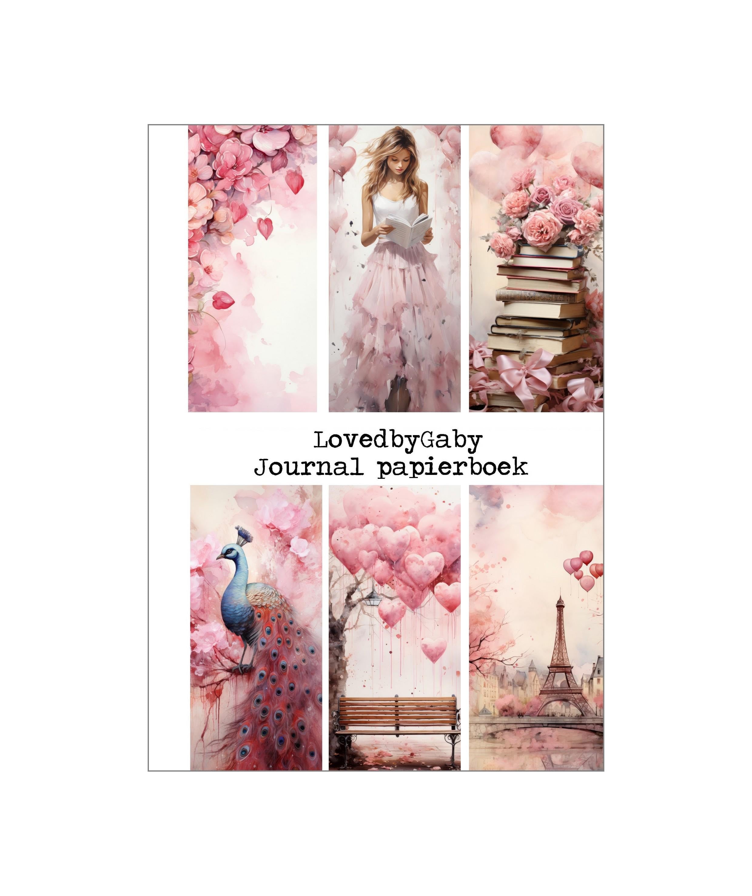 LovedbyGaby A5 journalpaper book pink/offwhite