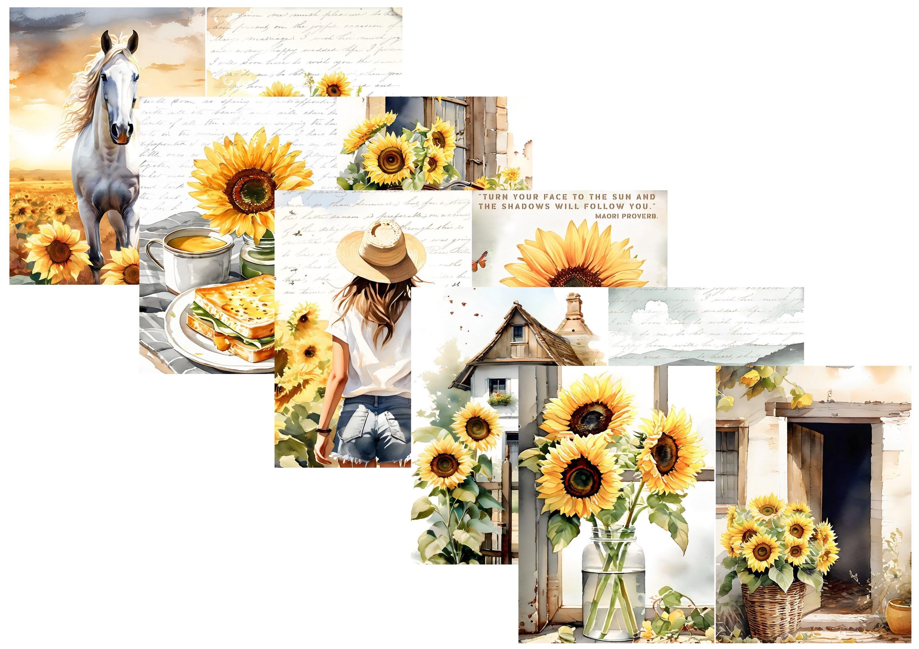 LovedbyGaby A4 journalpaper set Sunflowers