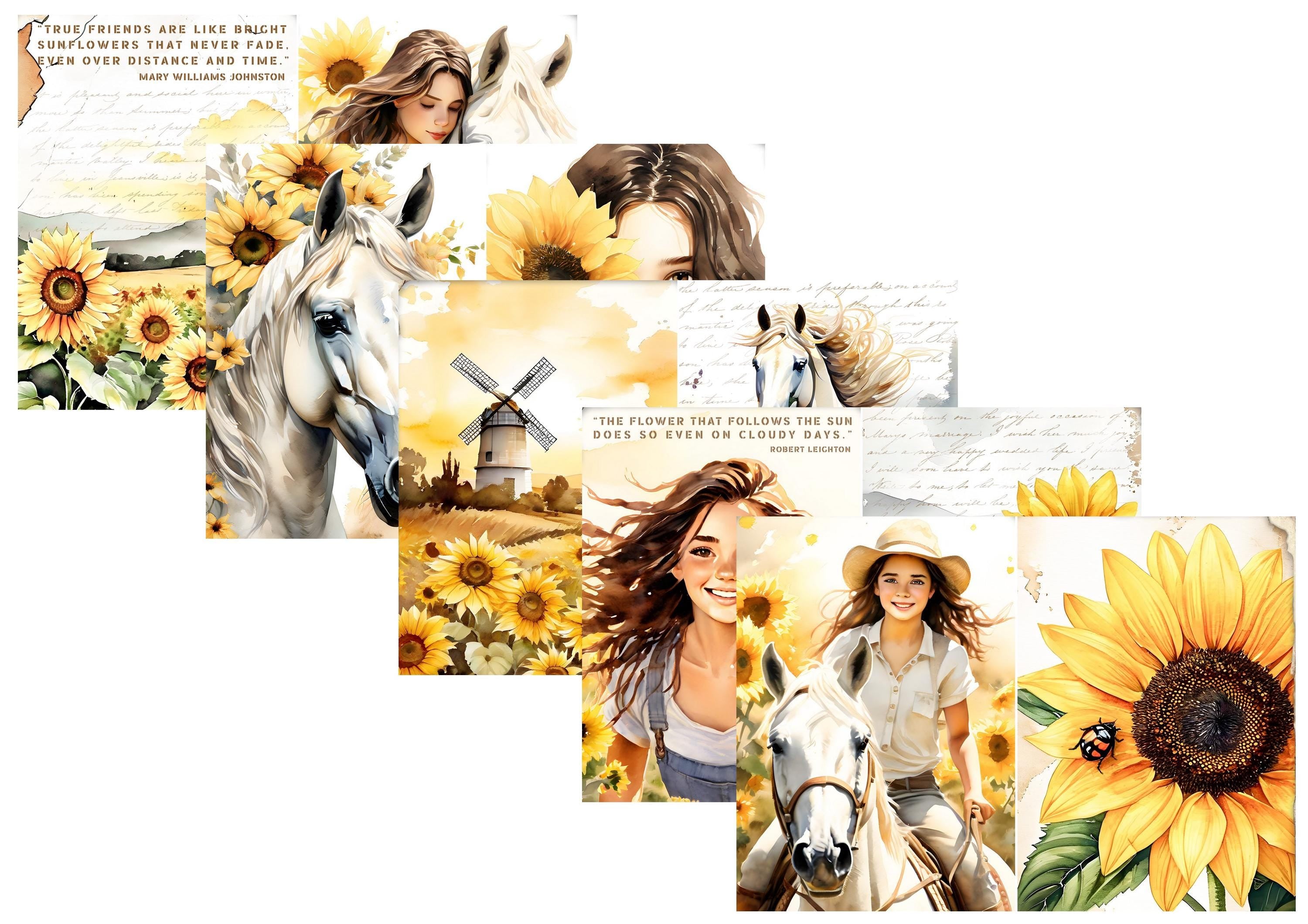 LovedbyGaby A4 journalpaper set Sunflowers