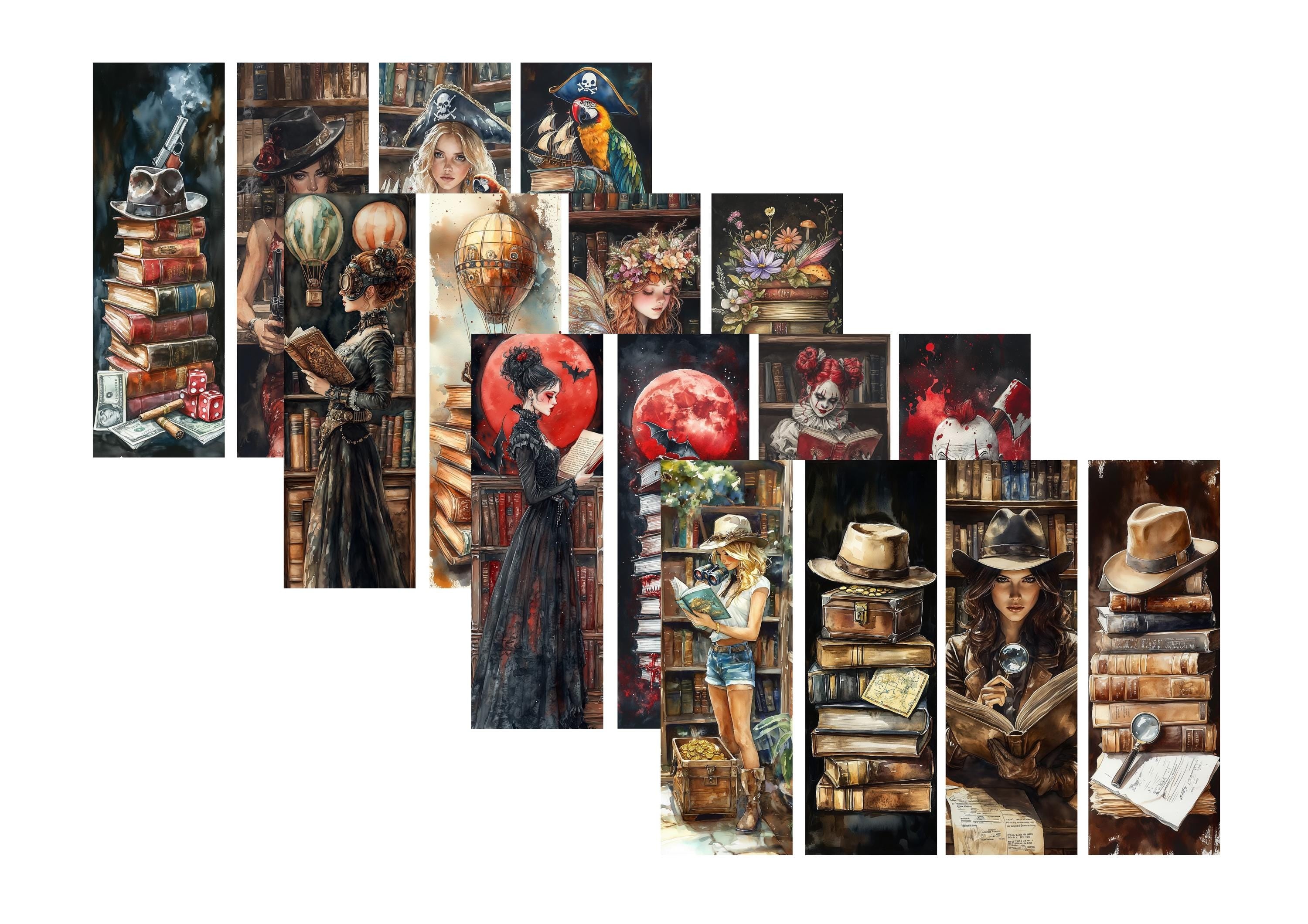 LovedbyGaby A4 journalpaper set bookmark genres