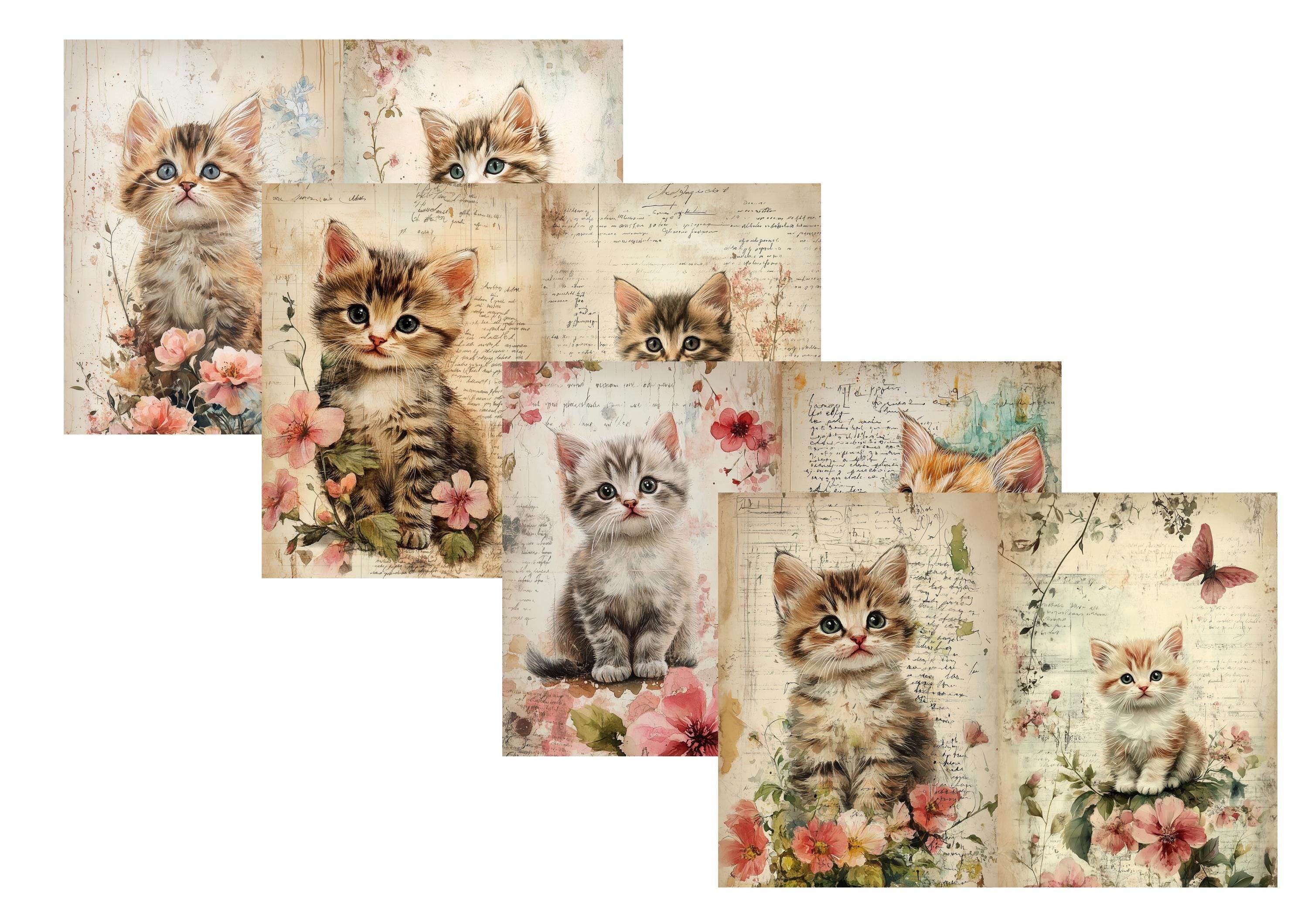 LovedbyGaby A4 journalpaper set Kittens