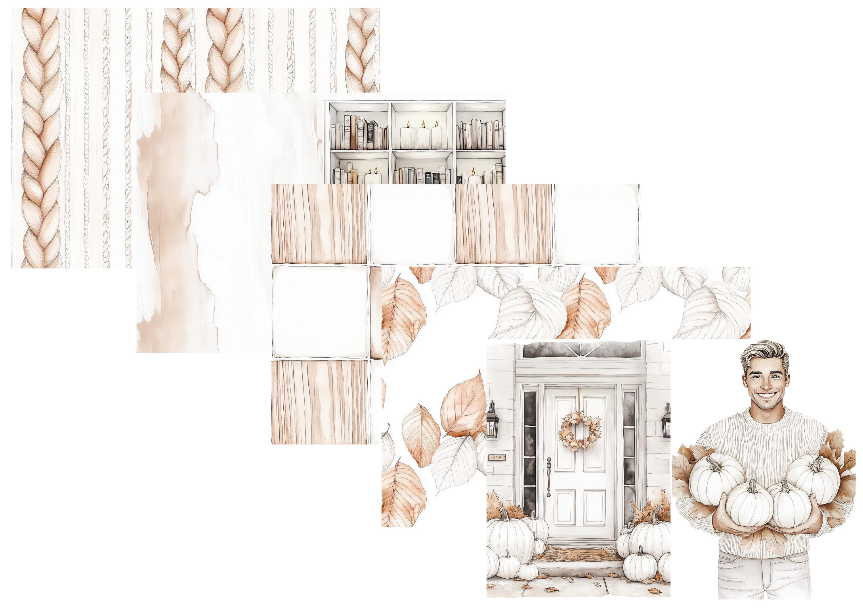 LovedbyGaby A4 journalpaper set white pumpkins