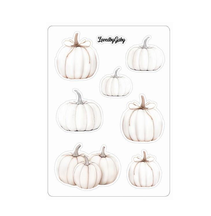 LovedbyGaby stickers white pumpkins