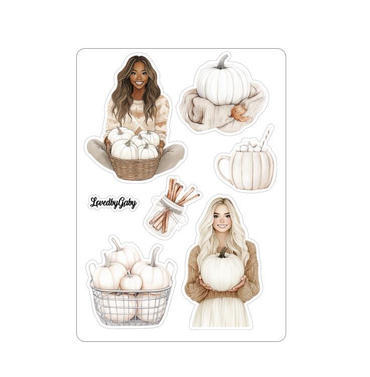 LovedbyGaby stickers white pumpkins