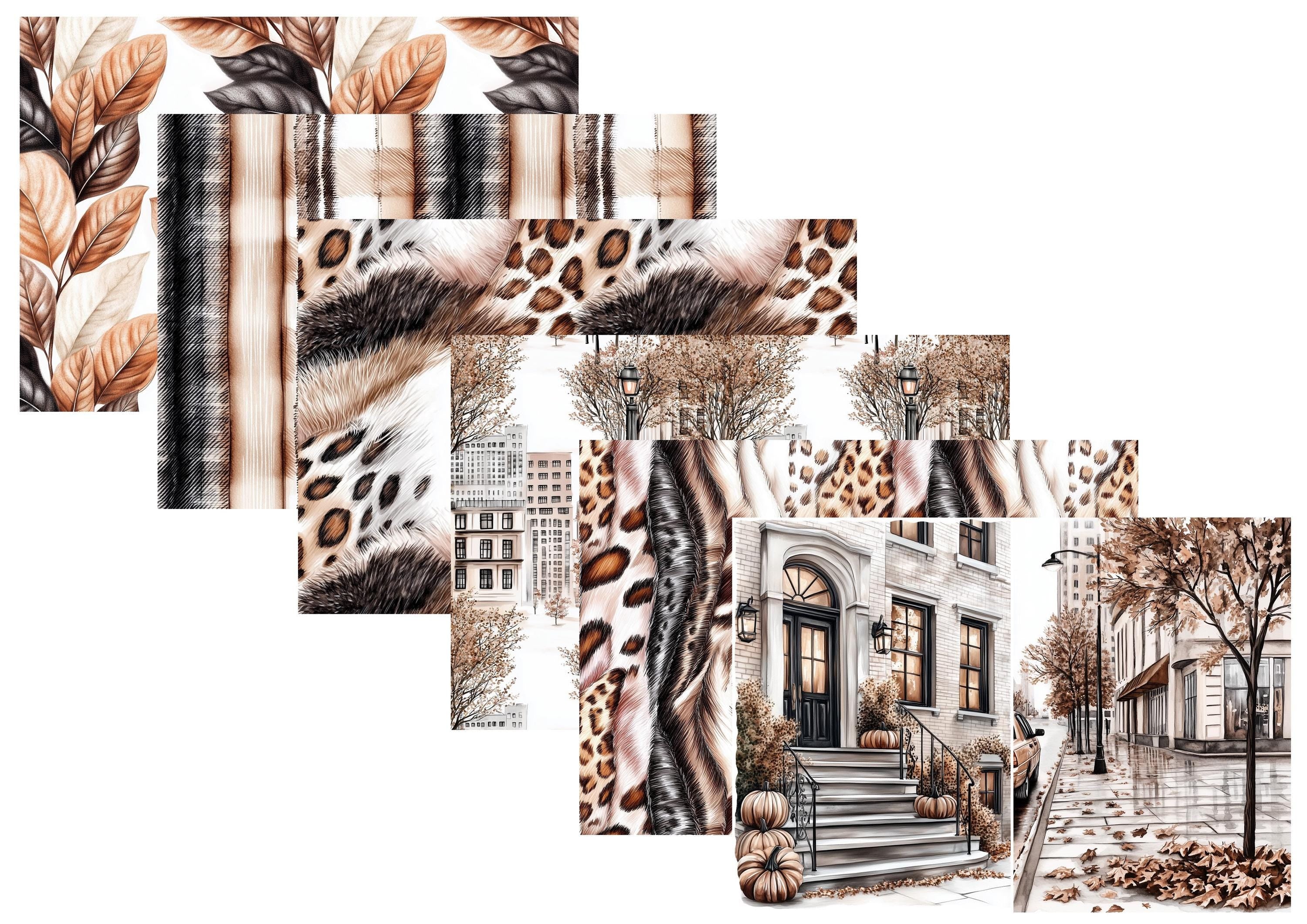 LovedbyGaby A4 journal paper set Fall in the city