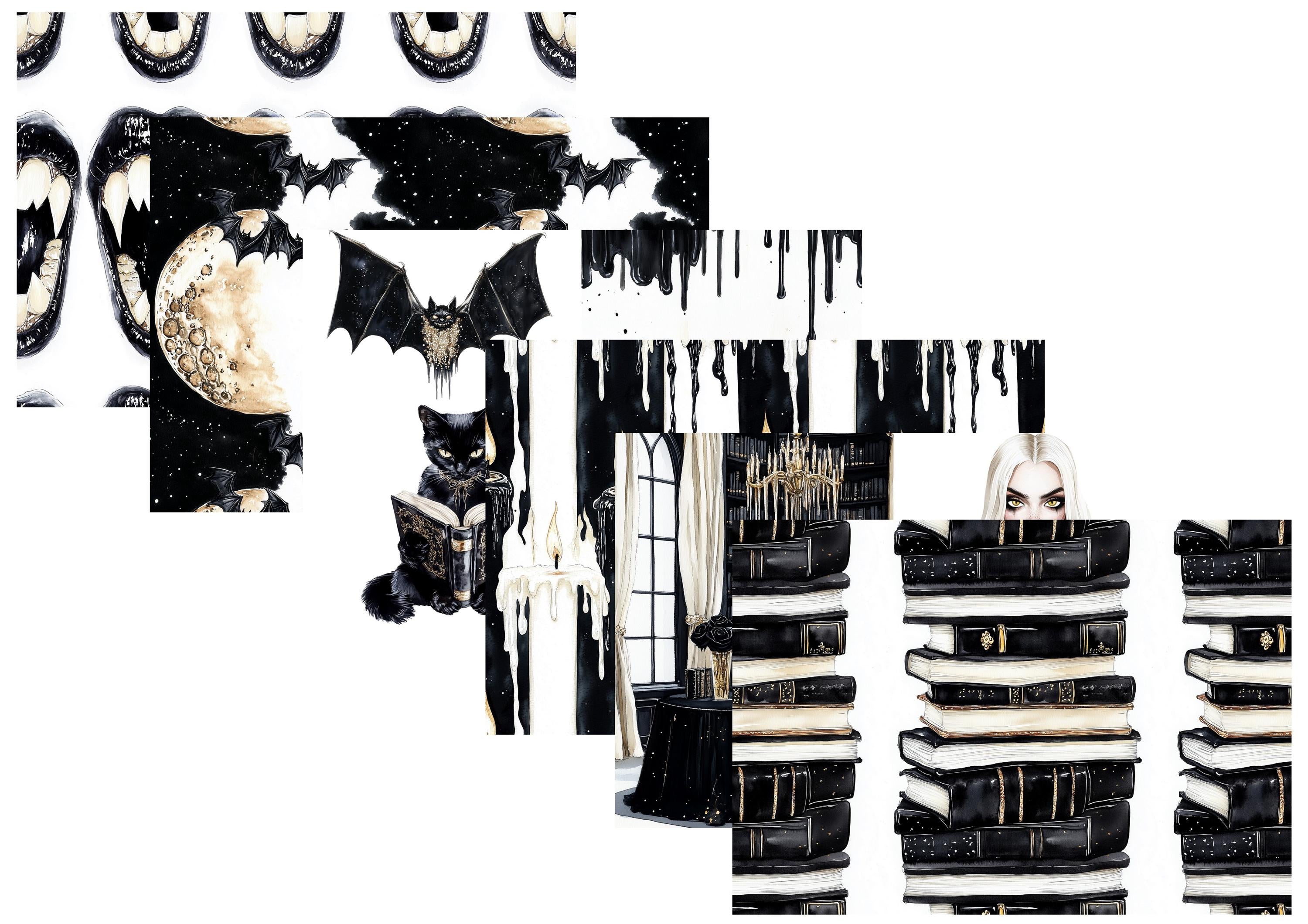 LovedbyGaby A4 journalpaper set Vampires Library