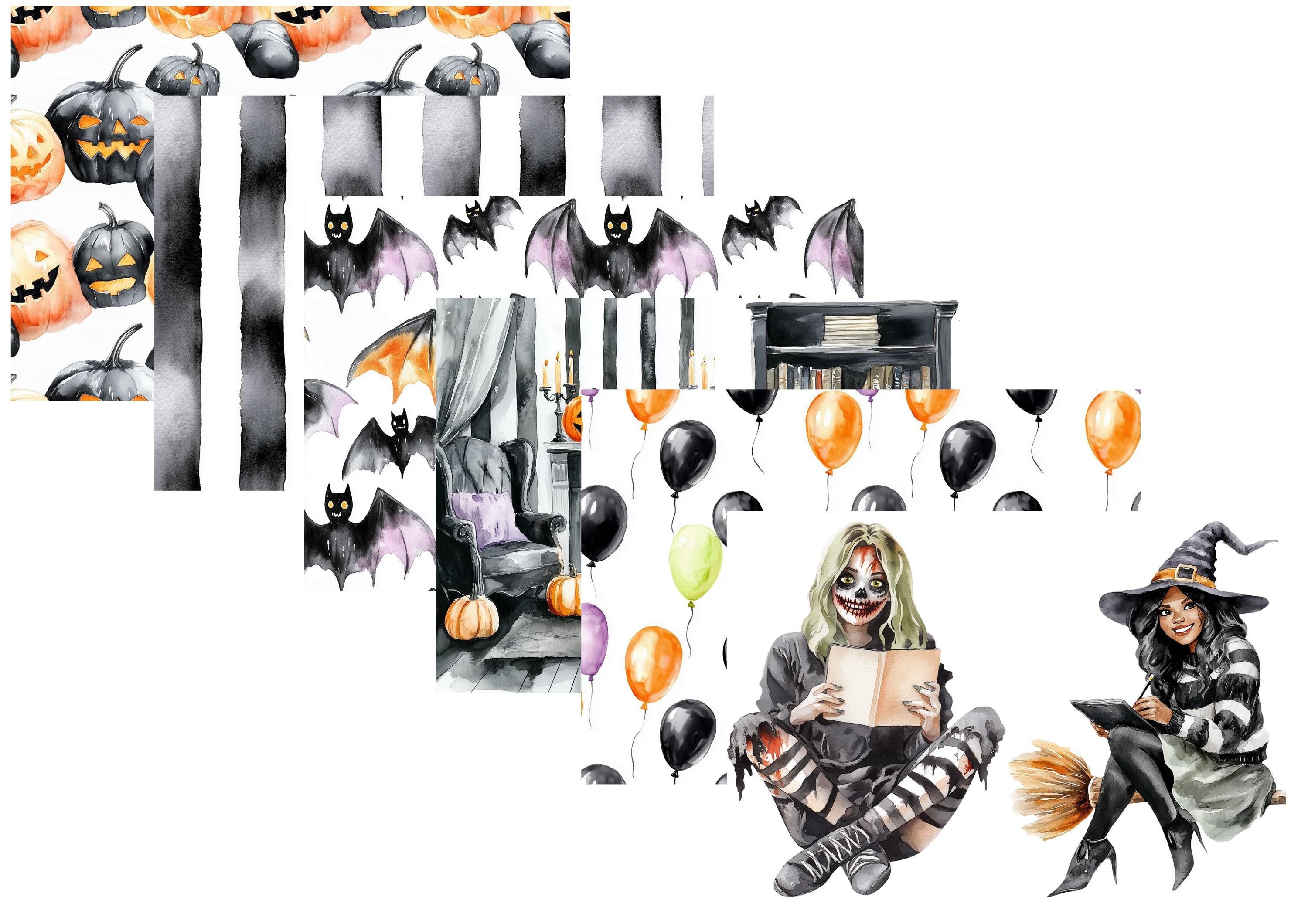LovedbyGaby A4 journalpaper set Halloween planning