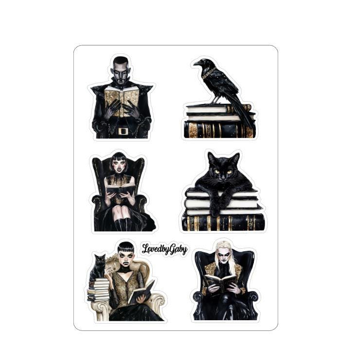 LovedbyGaby stickers vampires library