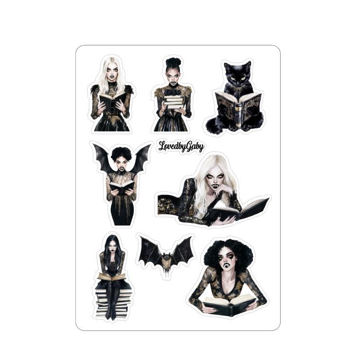 LovedbyGaby stickers vampires library