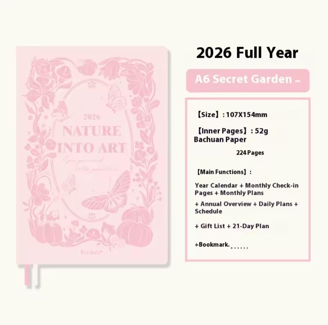 2026 Kinbor A6 and A5 daily planners