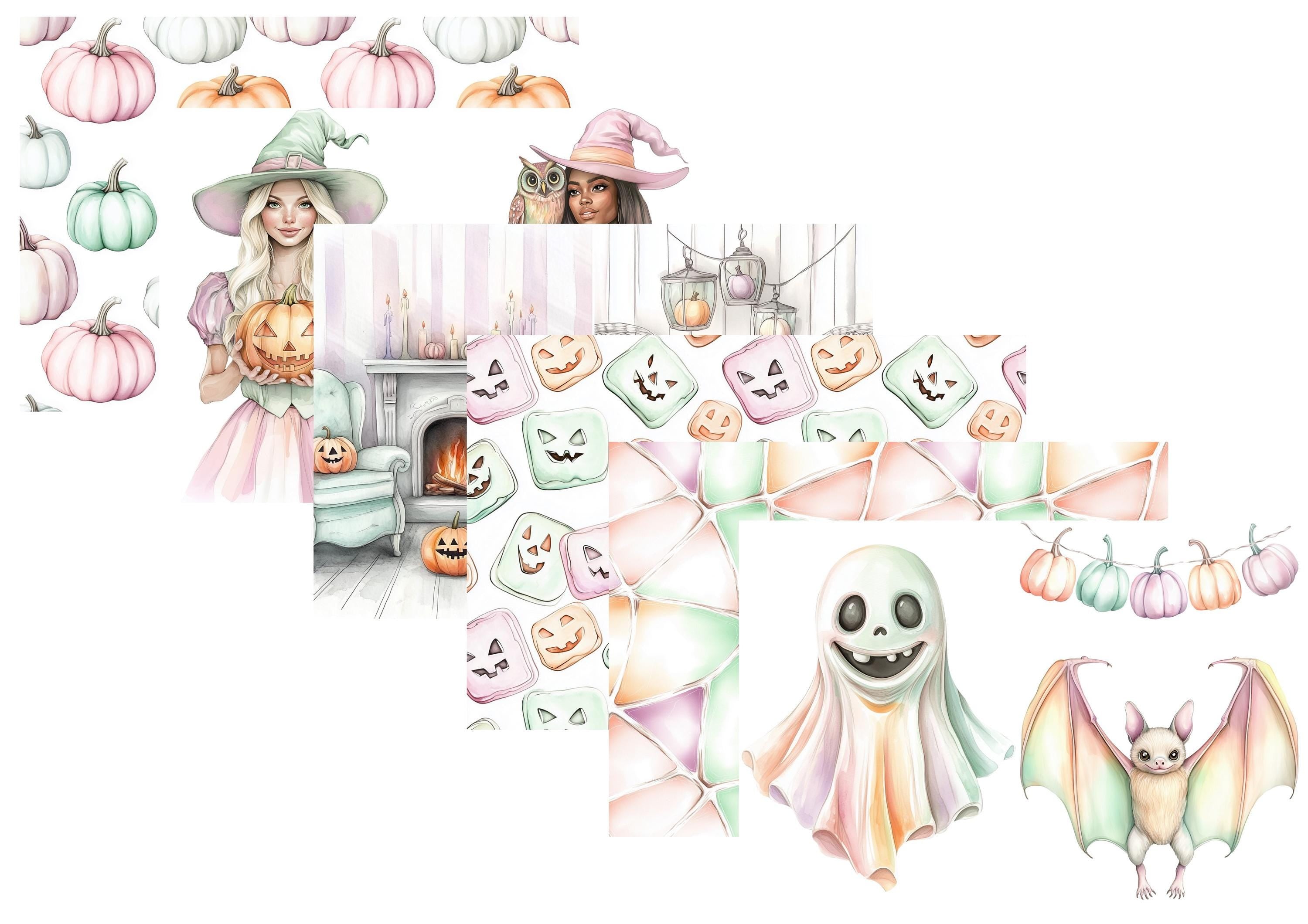 LovedbyGaby A4 journalpaper set Pastel halloween