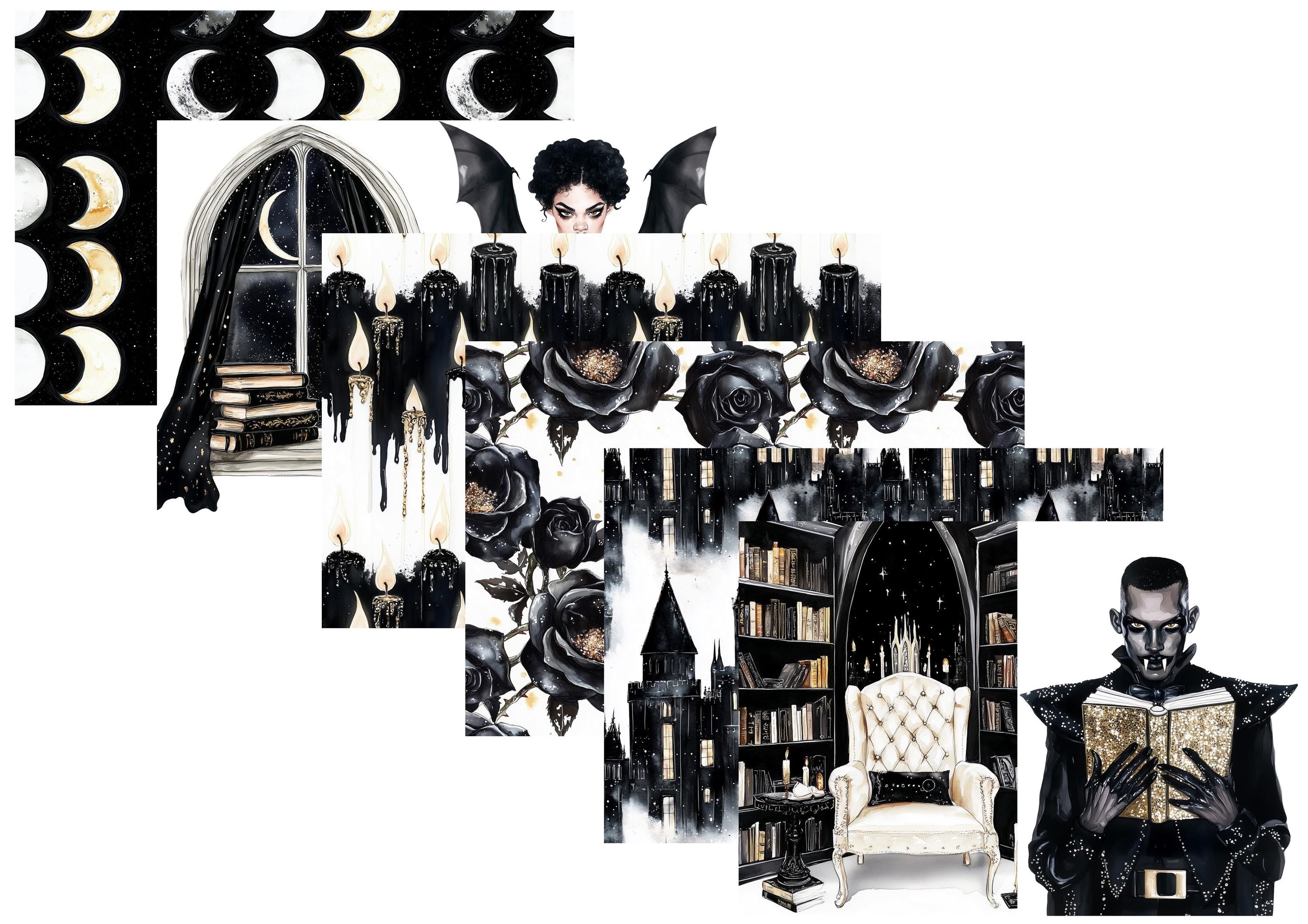 LovedbyGaby A4 journalpaper set Vampires Library