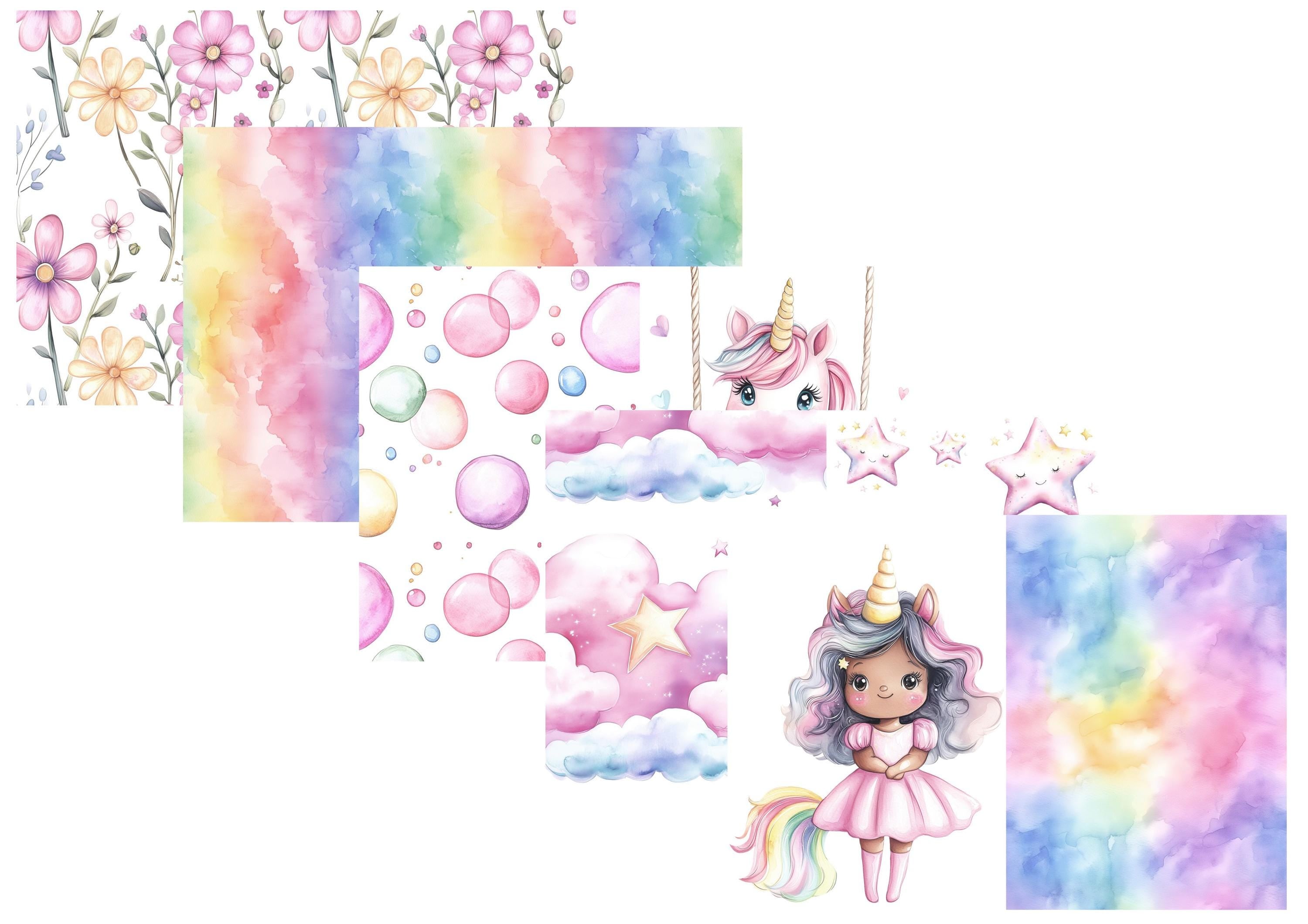 LovedbyGaby A4 journalpapier set Unicorn girl