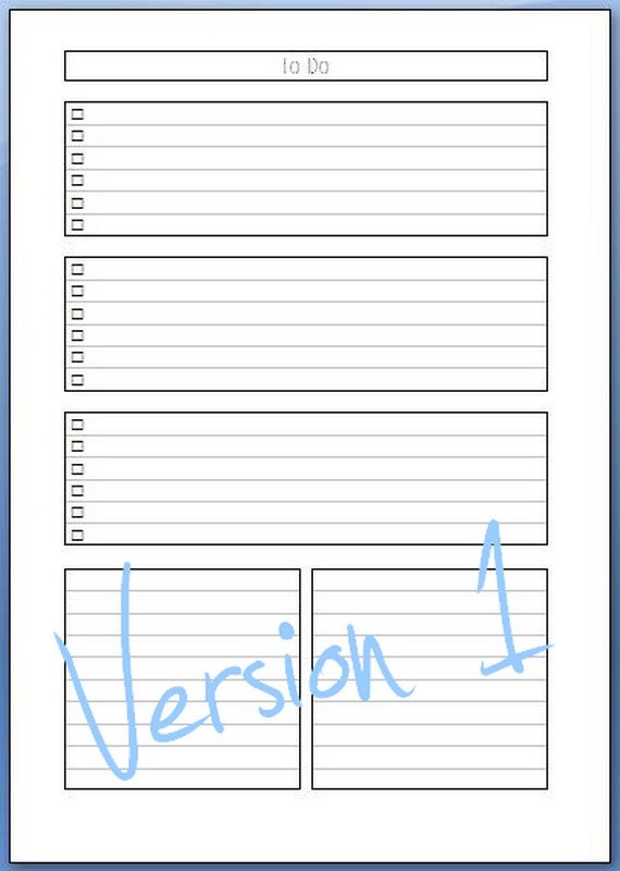 A5 "To Do" pages 20 vel