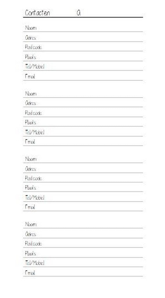 Contact/addresses inserts