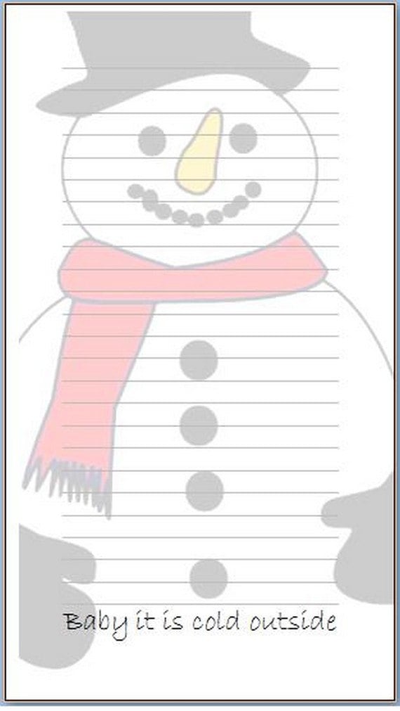 Notepads or inserts "baby it is cold outside"