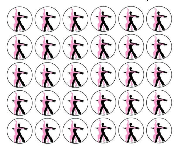 117 stickertje Washi, dancing and painting