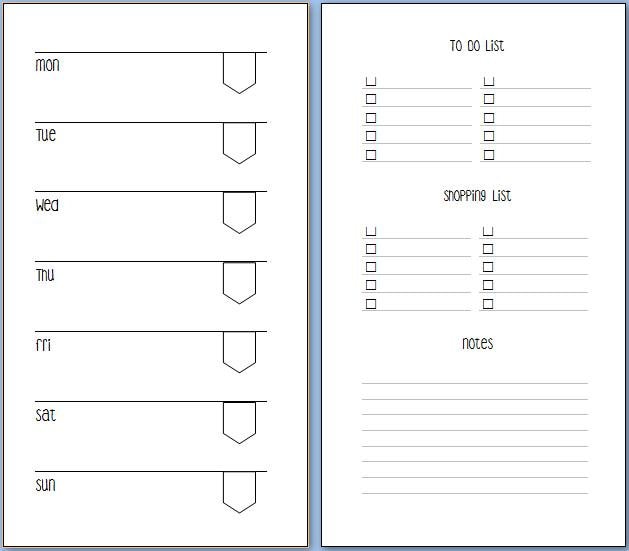 A5 or personal inserts undated