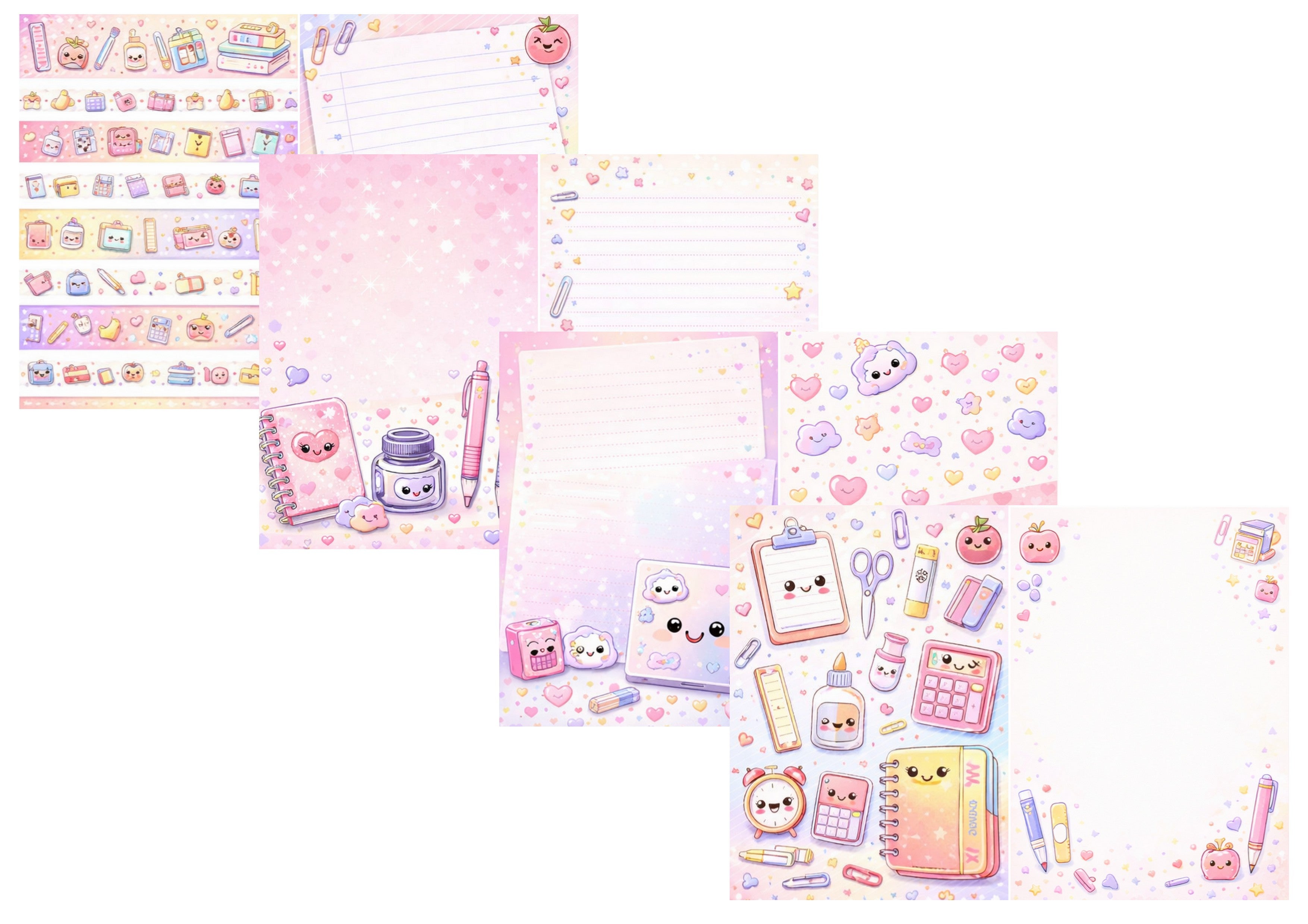 LovedbyGaby A4 journalpapier set Kawai stationery