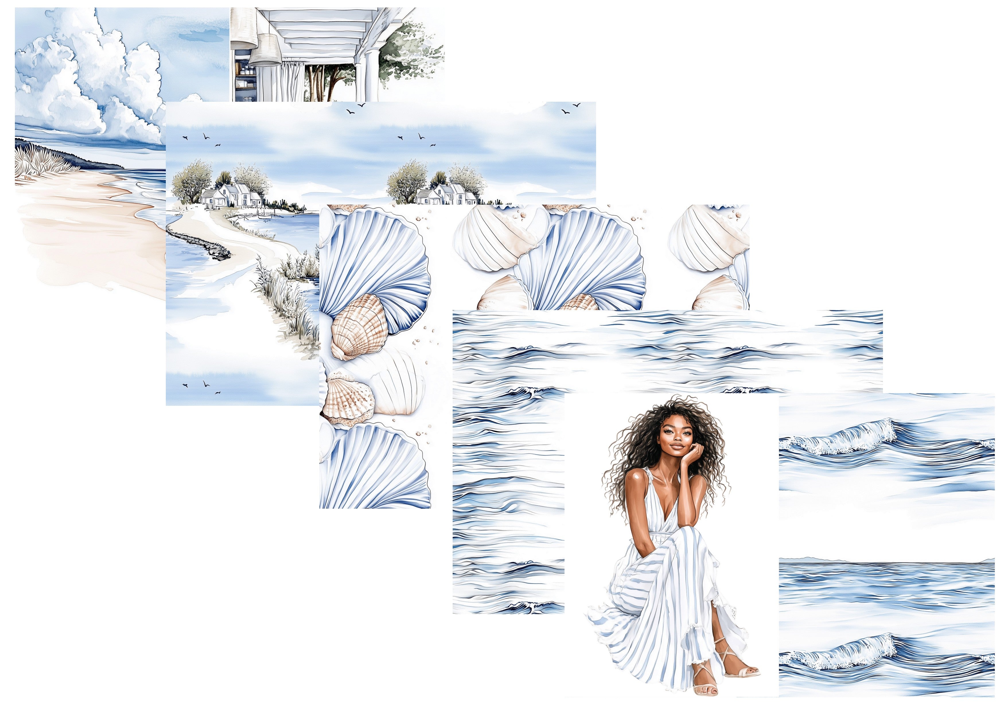 LovedbyGaby A4 journalpapier set Coastal dream