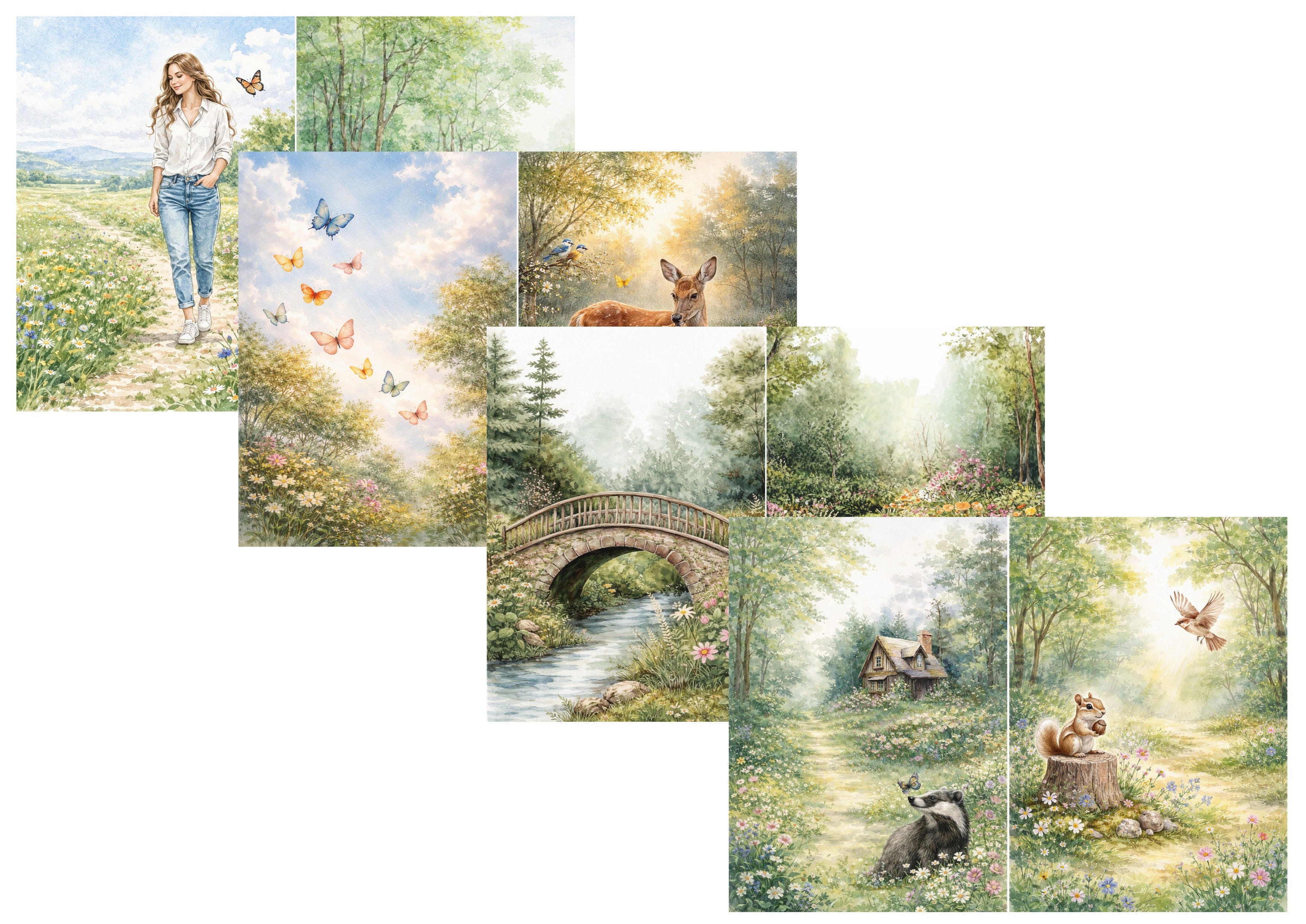 LovedbyGaby A4 journalpapier set Lente watercolor