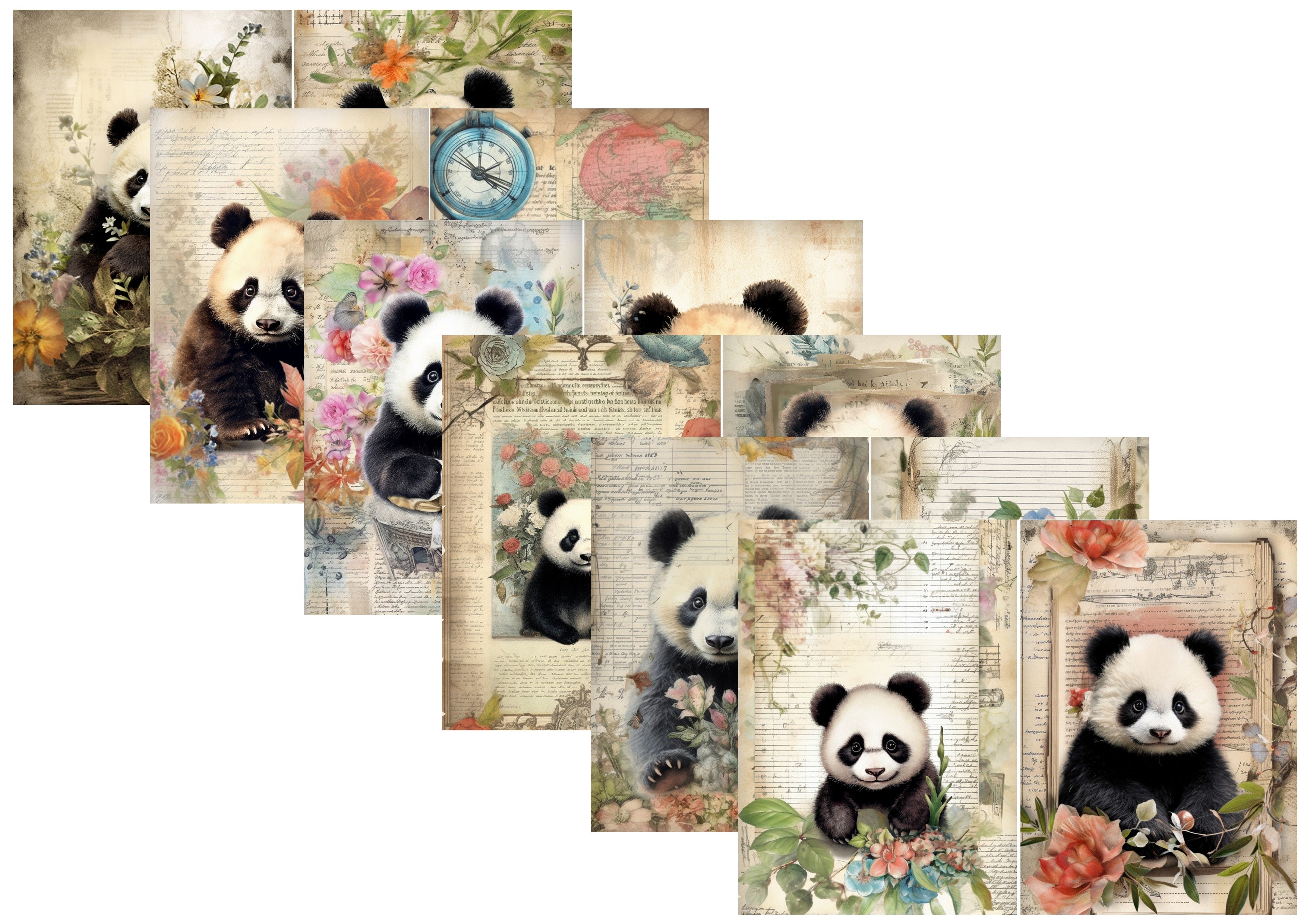 LovedbyGaby A4 journalpapier set Pandas life
