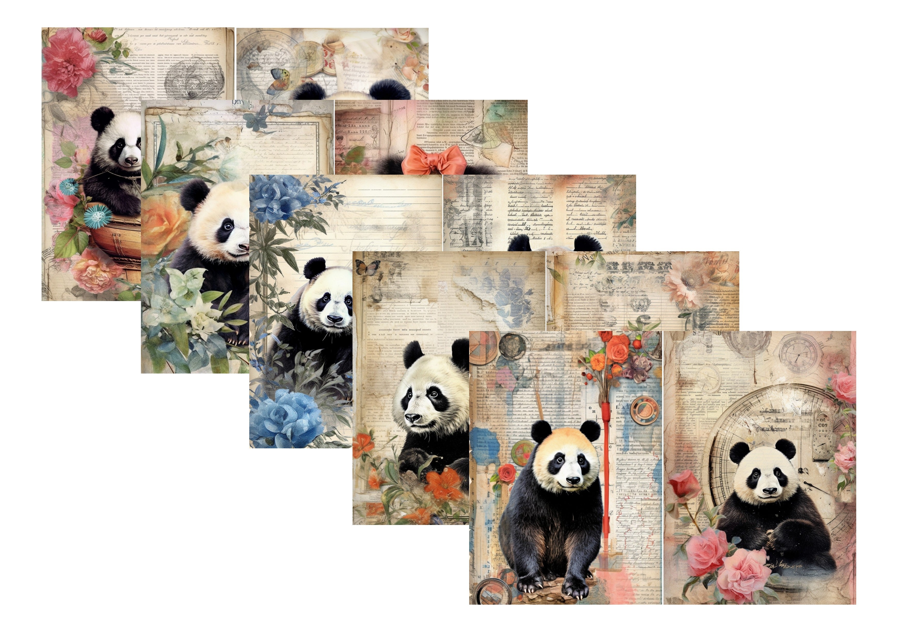 LovedbyGaby A4 journalpapier set Pandas life