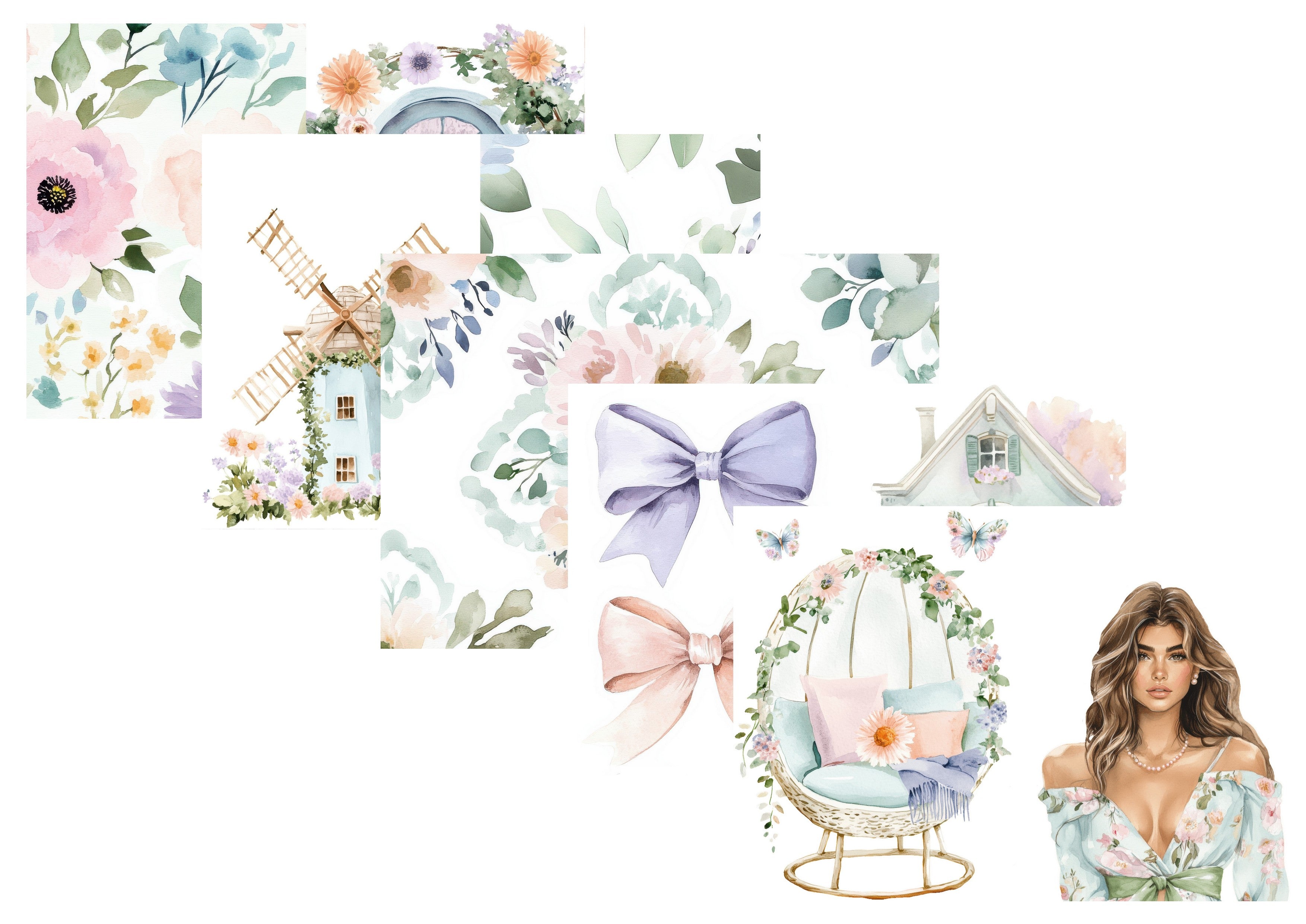LovedbyGaby A4 journalpapier set Petals & pastel