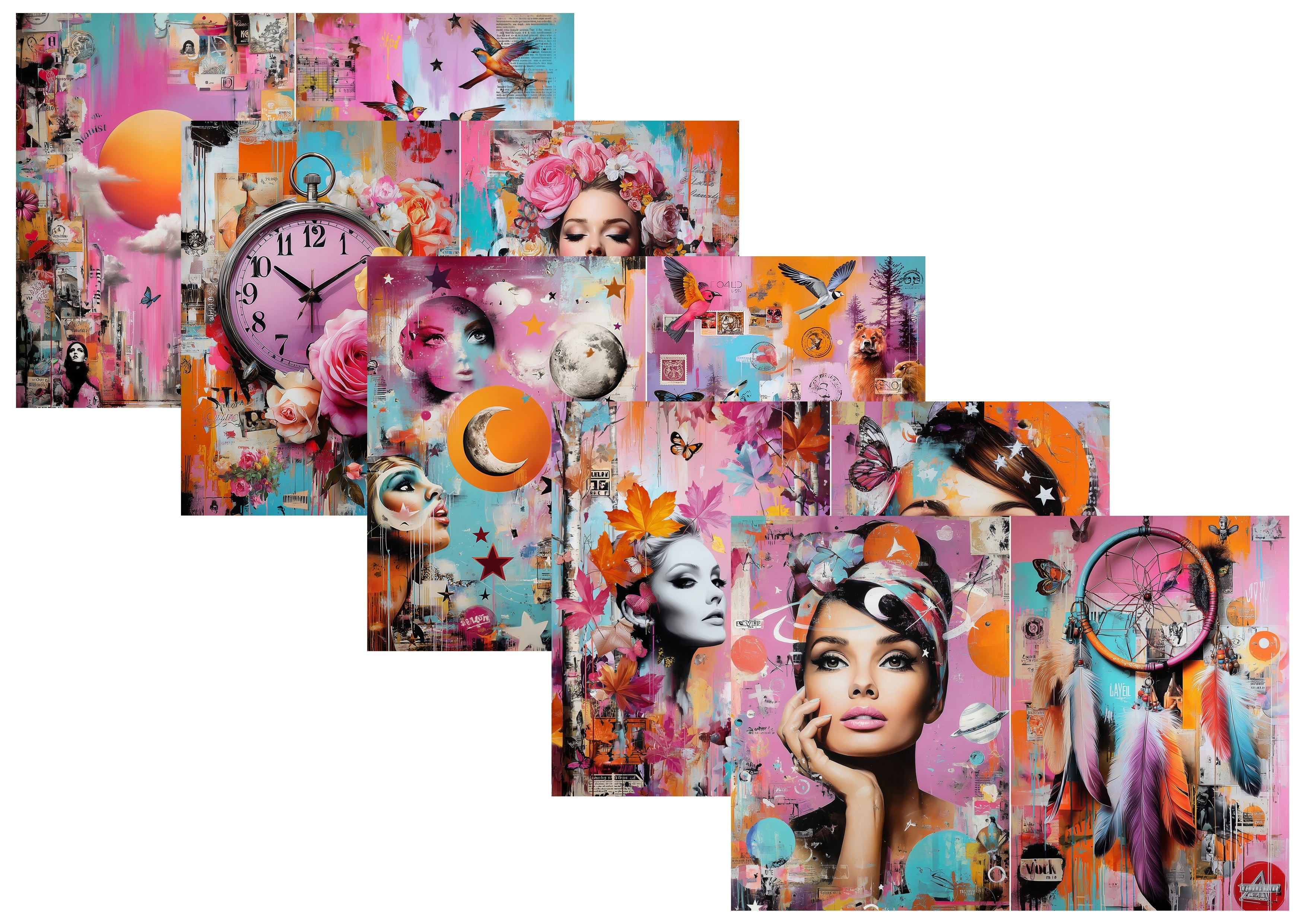 LovedbyGaby A4 journalpapier set Retro pink