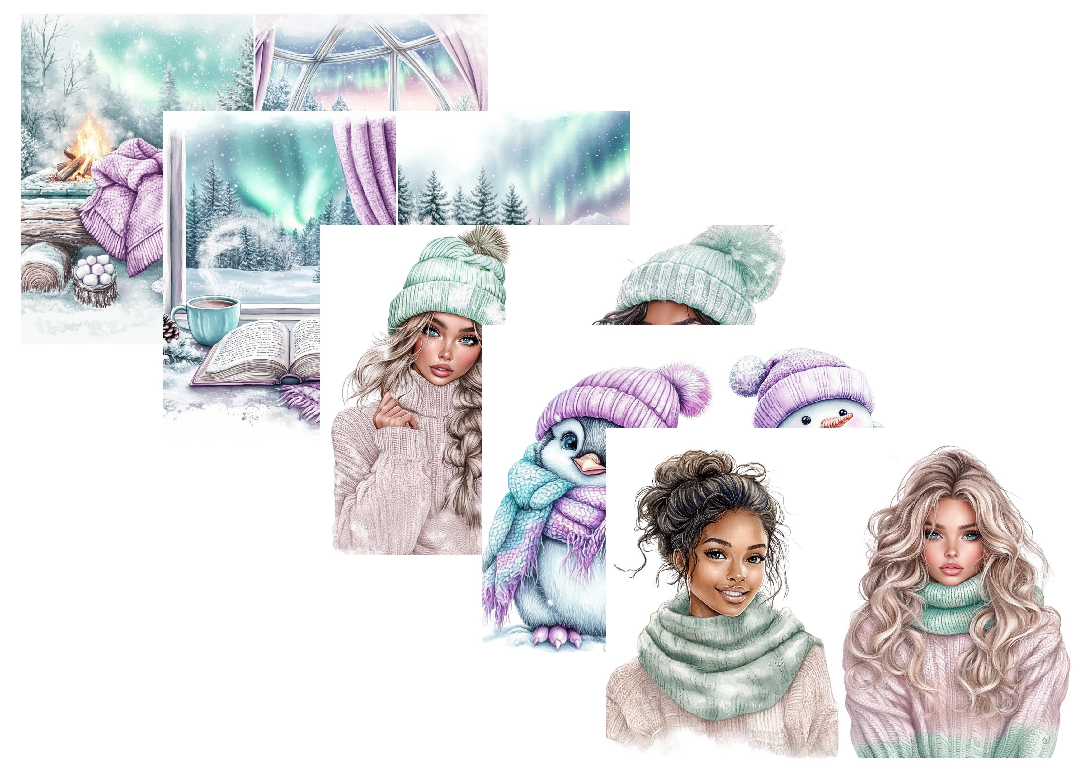 LovedbyGaby A4 journalpapier set Pastel winter
