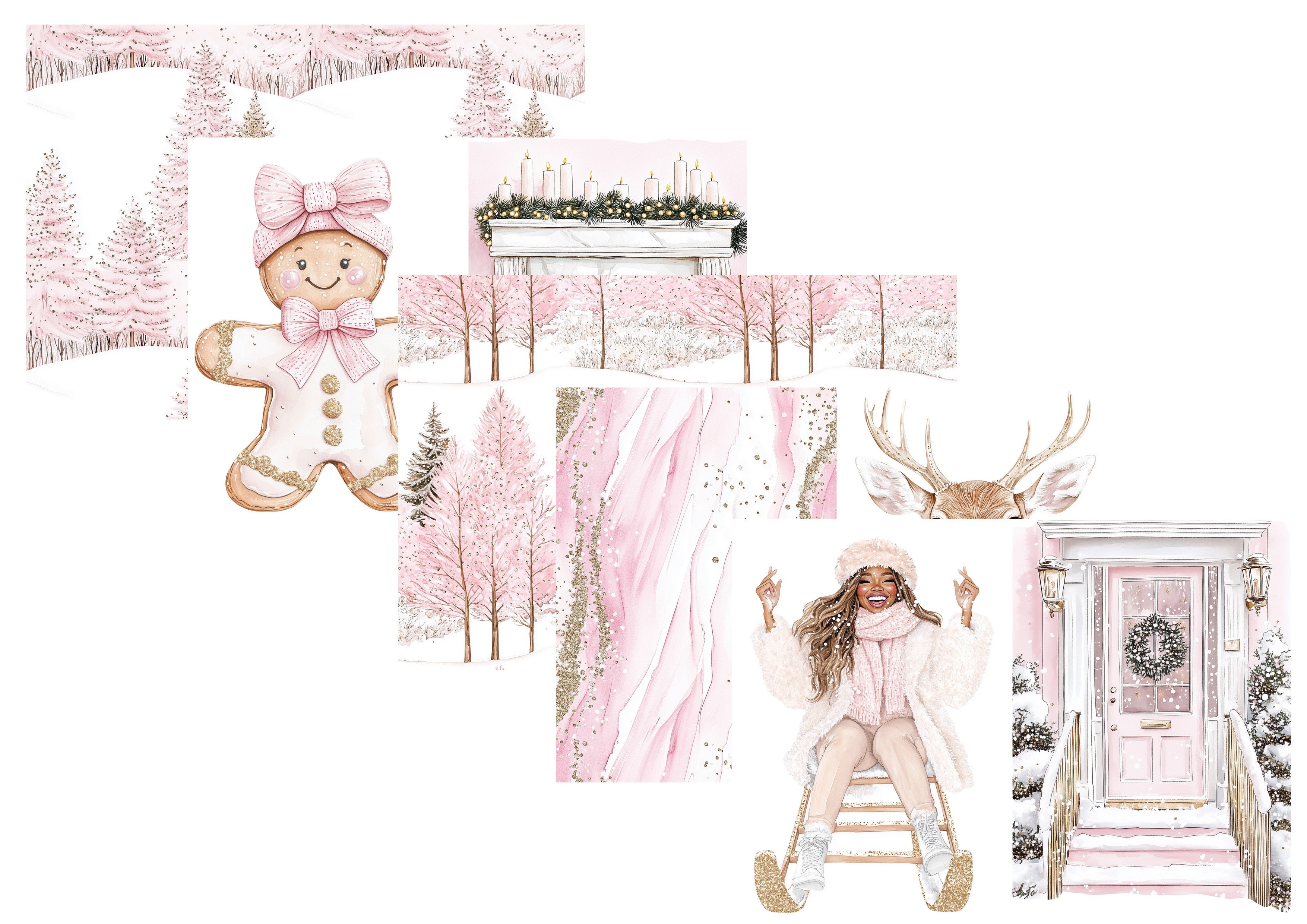 LovedbyGaby A4 journpapier set Pink winter
