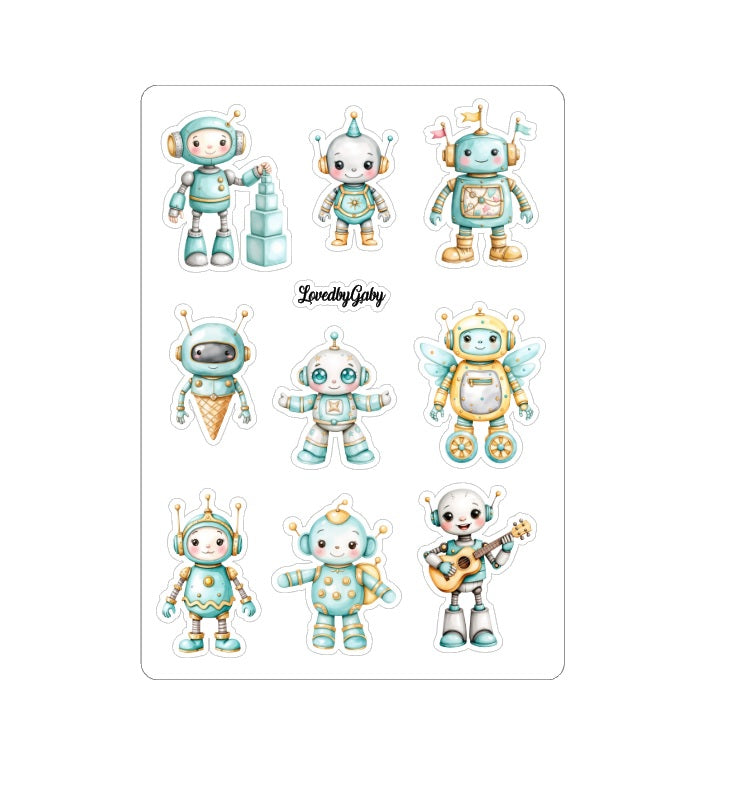 LovedbyGaby stickers Vriendelijke Robots