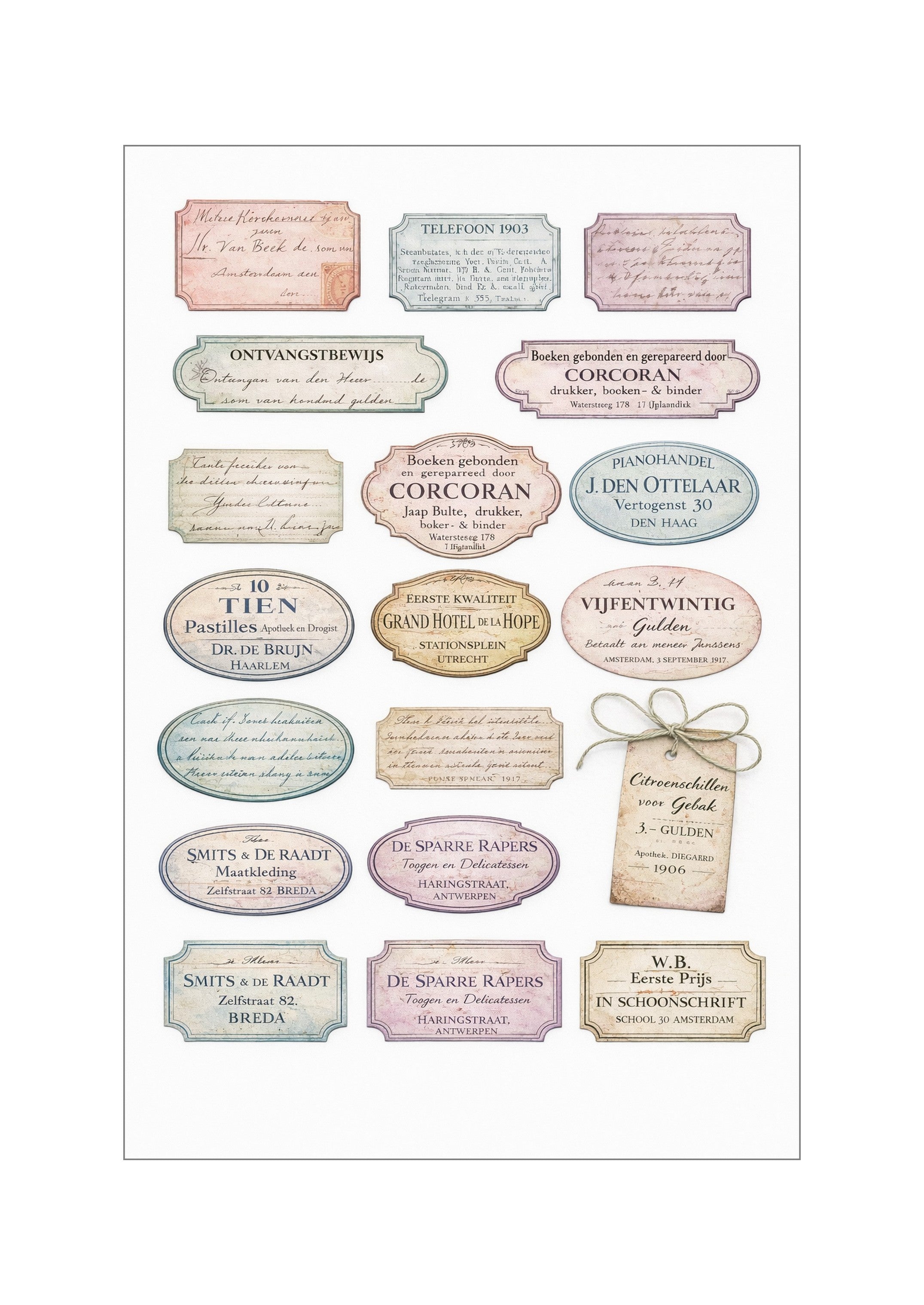 LovedbyGaby A5 rub-ons labels, scheuren en bloemen