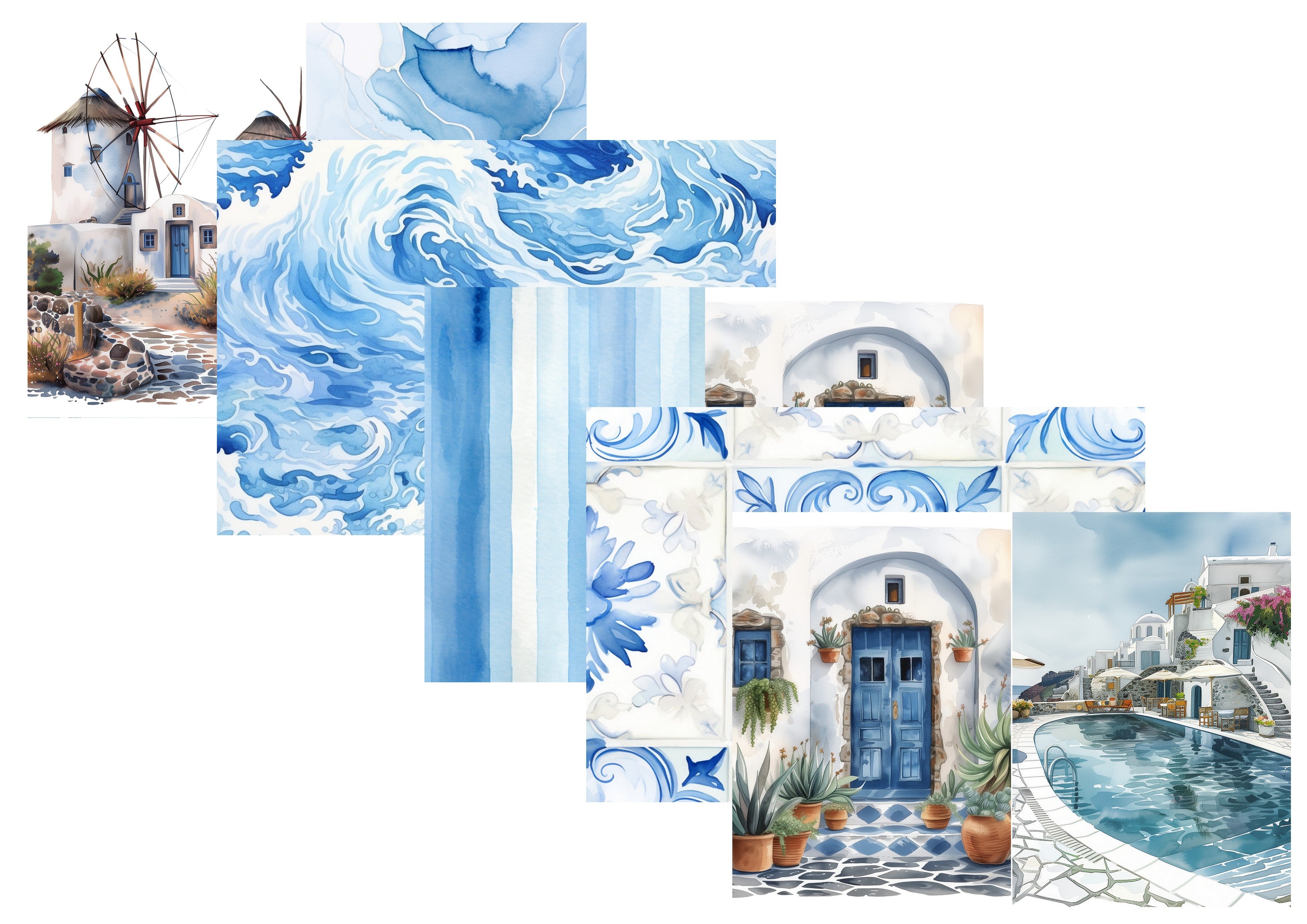 LovedbyGaby A4 journalpapier set Santorini