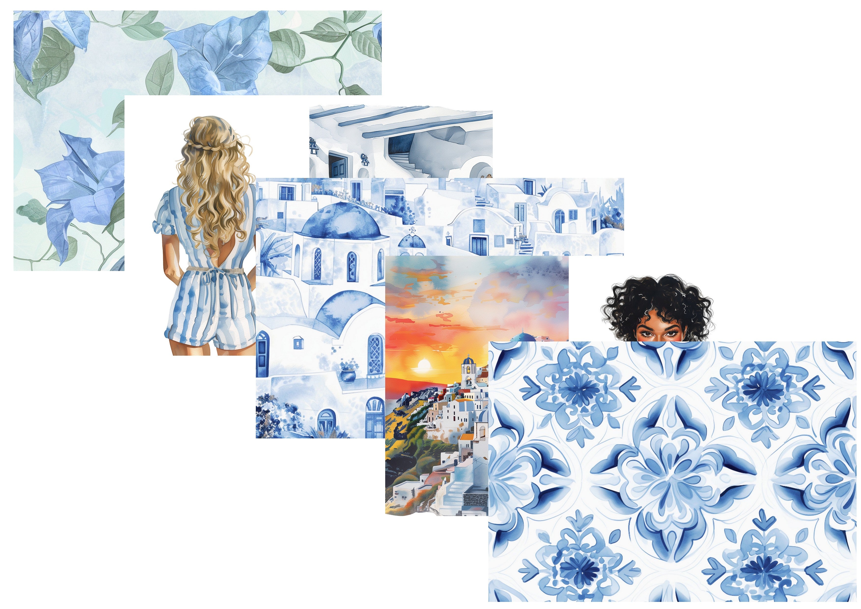 LovedbyGaby A4 journalpapier set Santorini