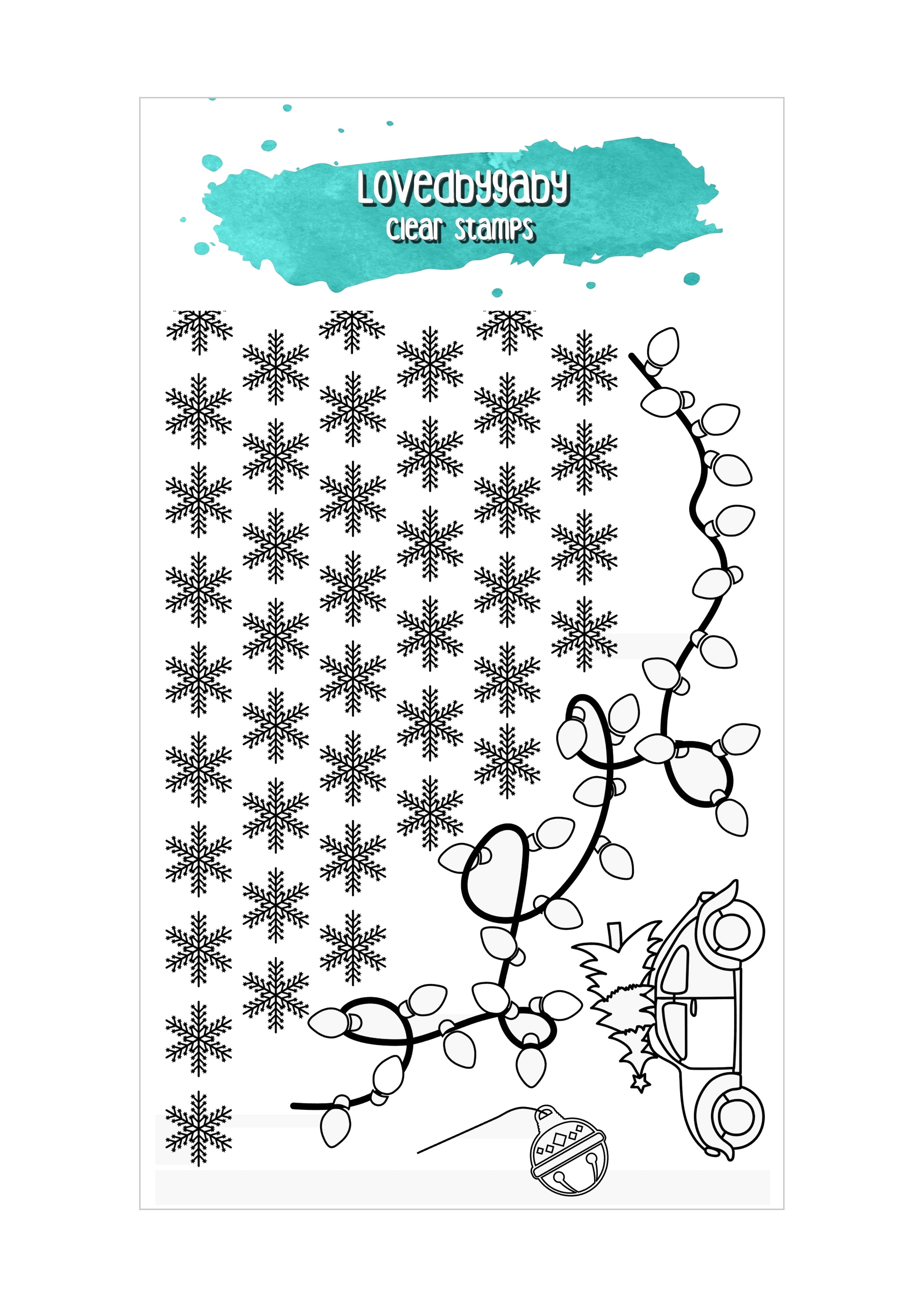 LovedbyGaby clearstamps Snowflakes at christmas