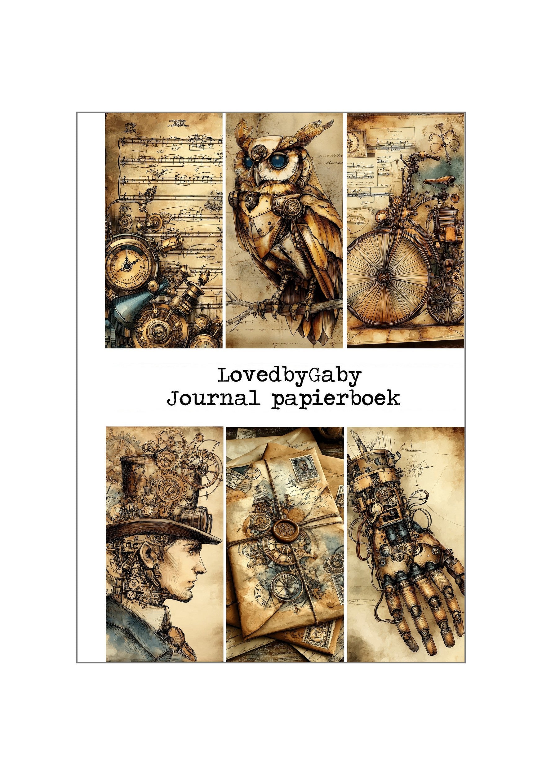 LovedbyGaby A5 journalpapier boek Steampunk new